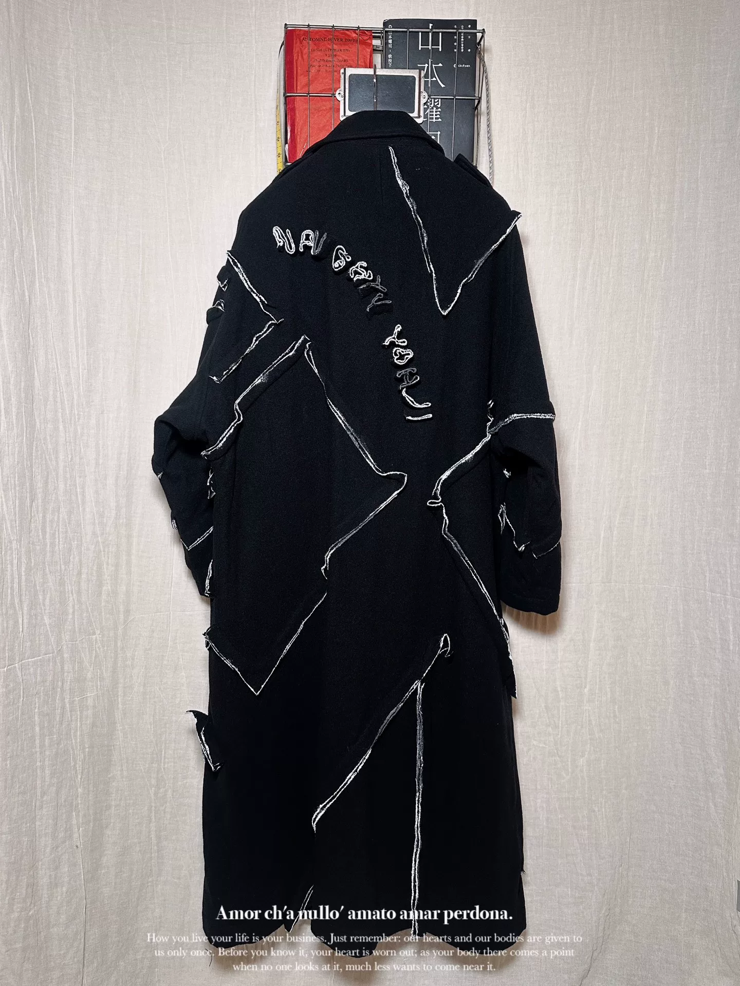 Yohji Yamamoto 20AW Paint Coat — label