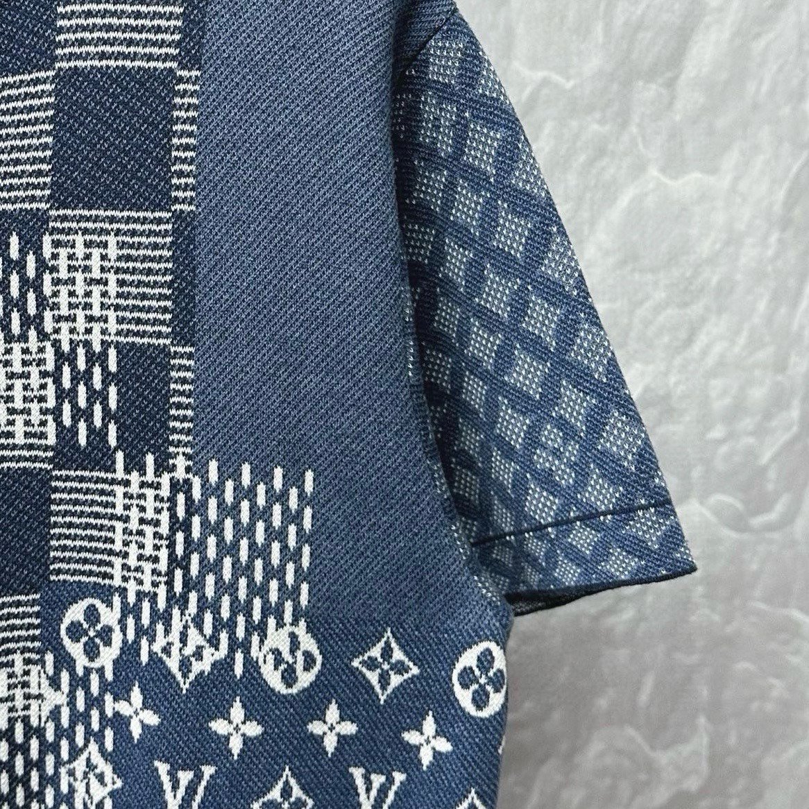 Louis Vuitton Nigo FW25 Checkerboard Knit Tee — detail