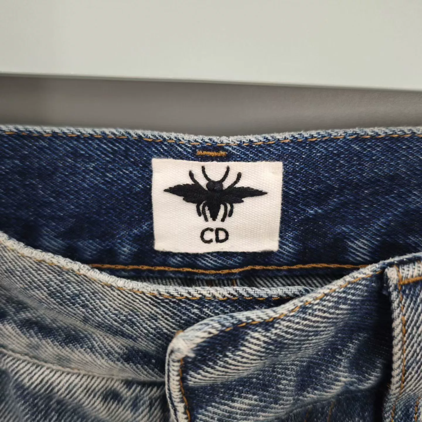 Dior Qixi Collection Gradient Wash Jeans — detail