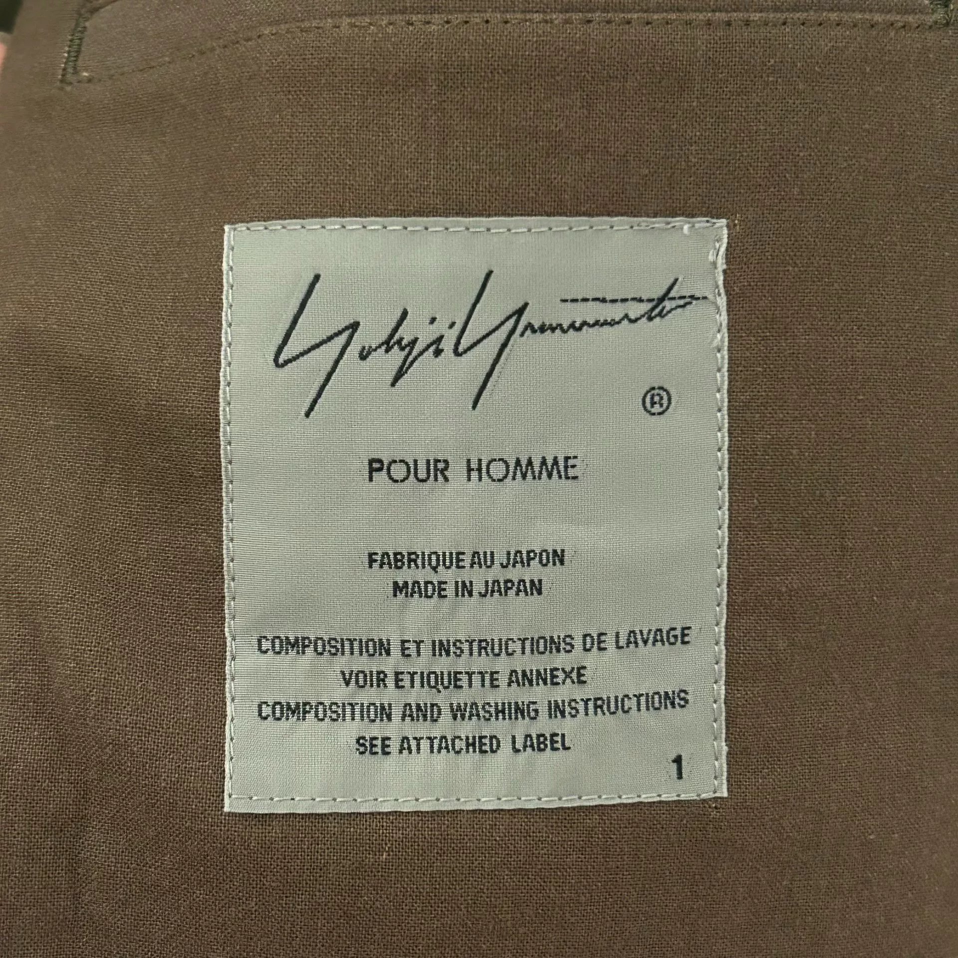 Yohji Yamamoto 17SS Portrait Hand-painted Suit — label