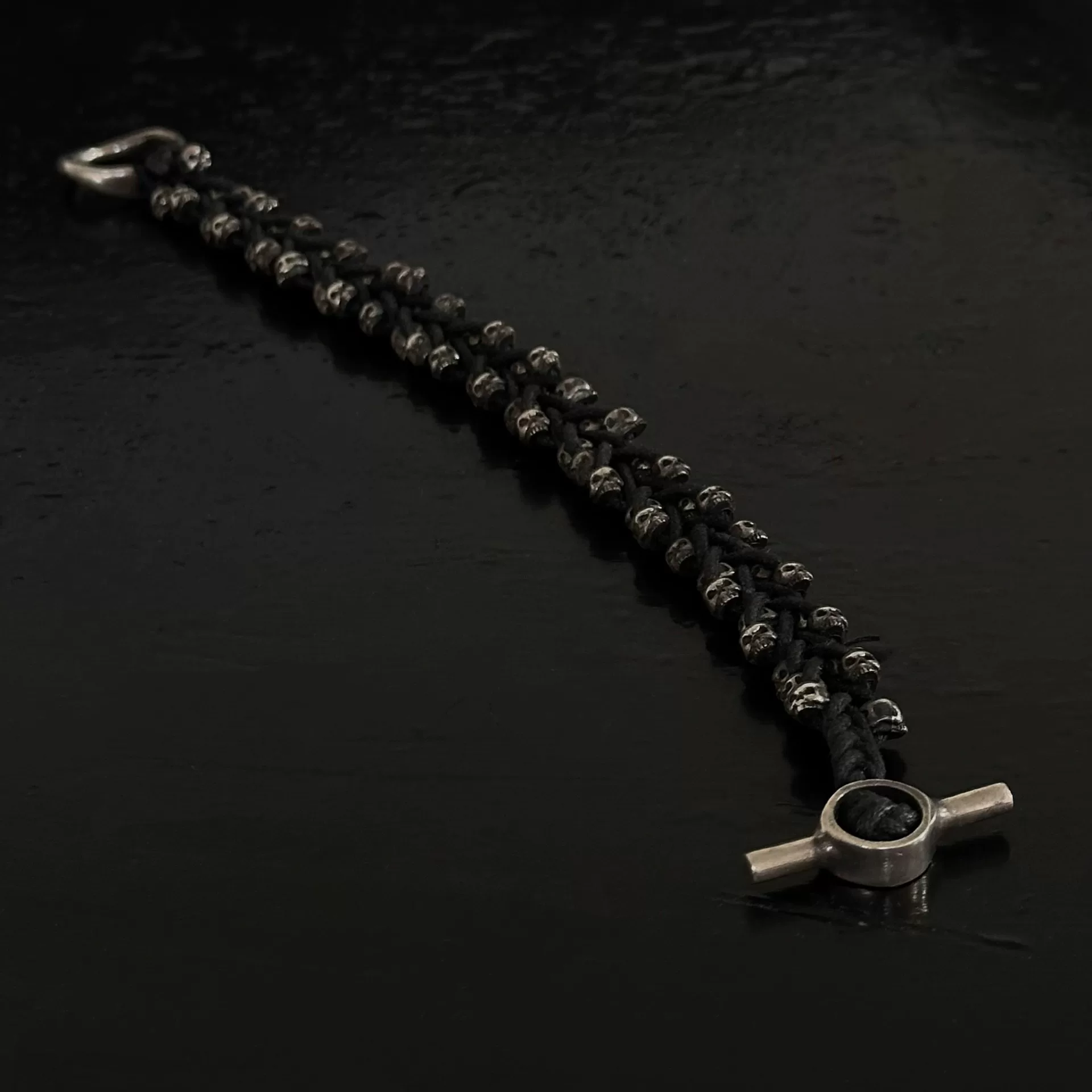 Tobias Wistisen Silver Skull Bracelet — label