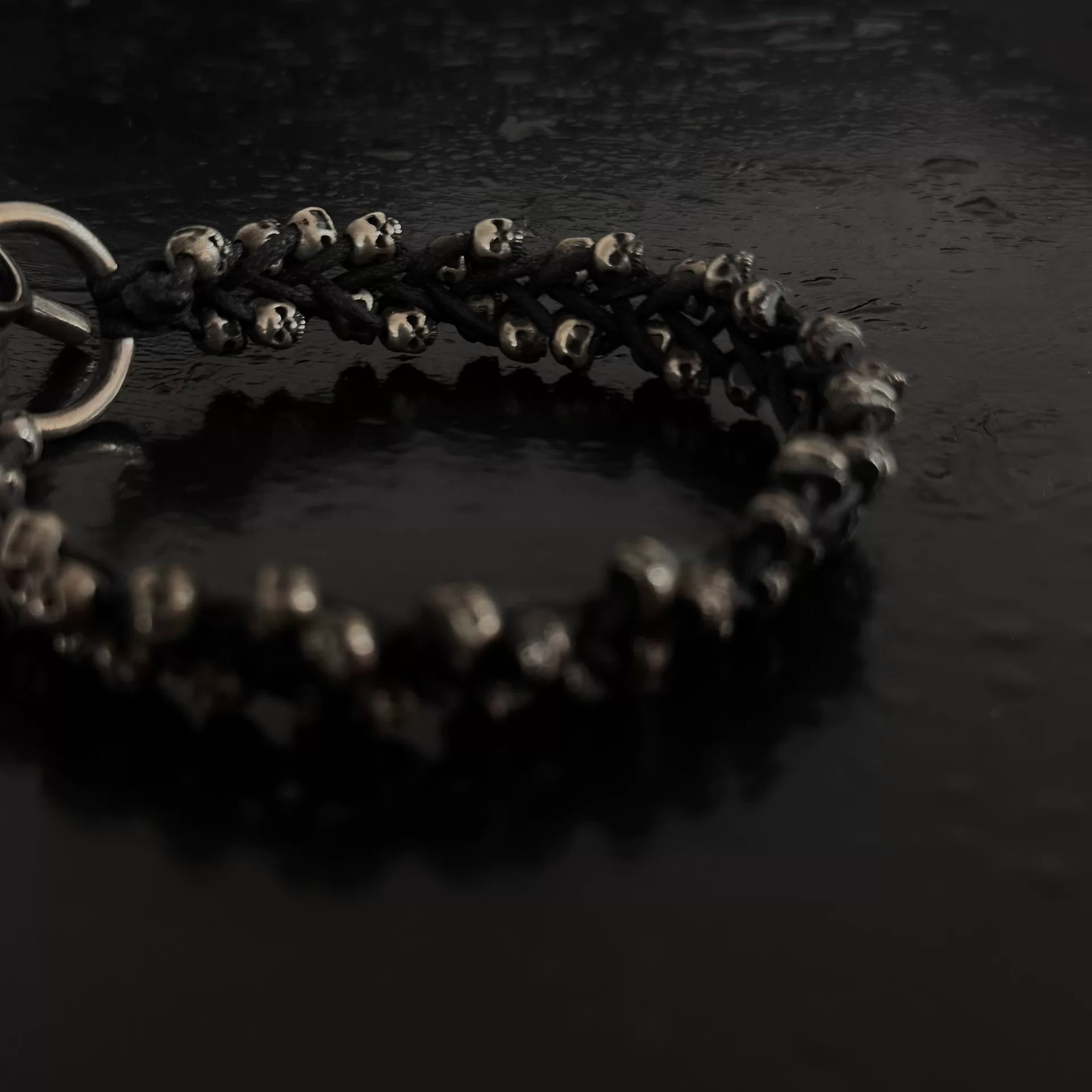 Tobias Wistisen Silver Skull Bracelet — detail
