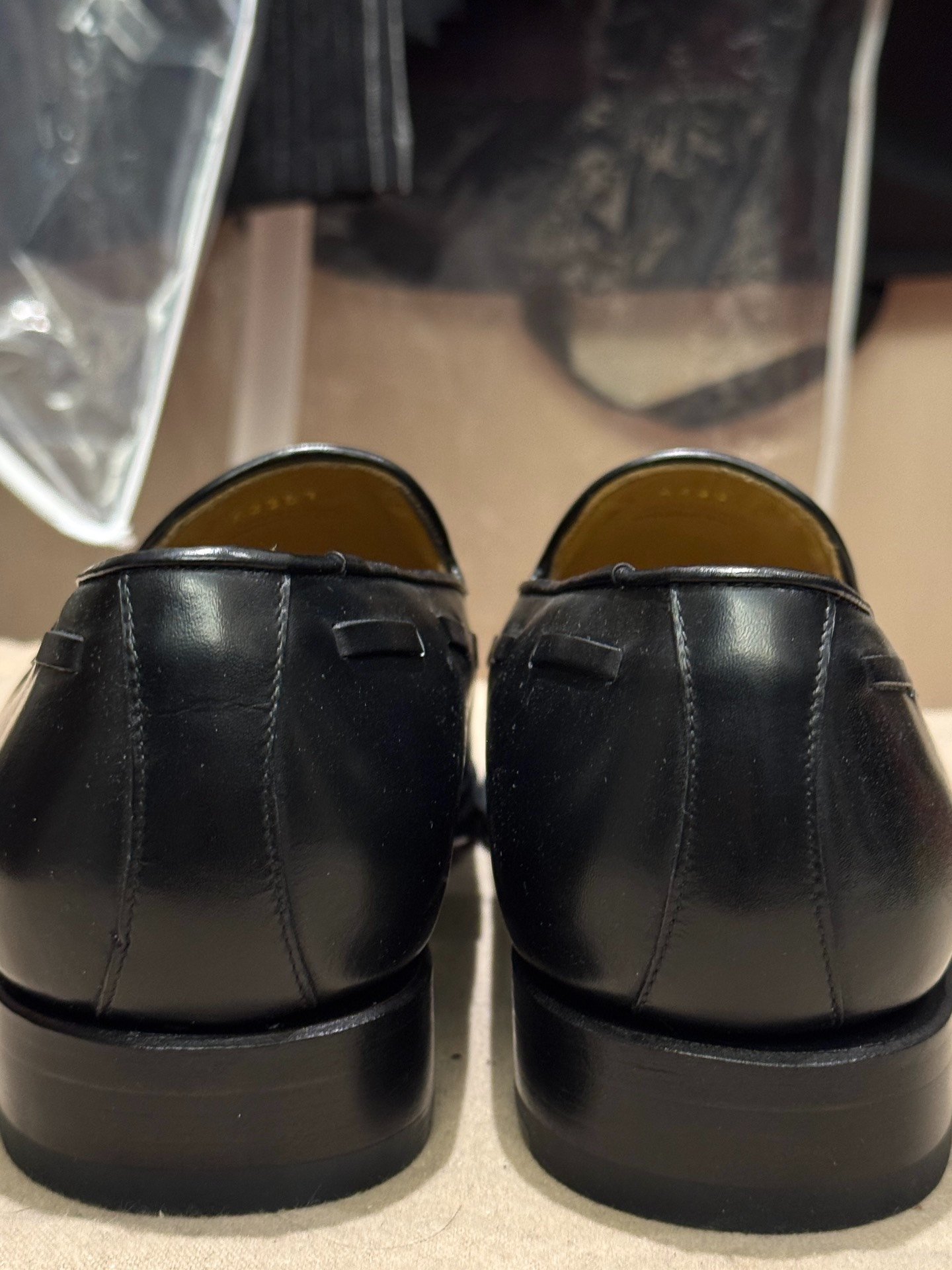 Meermin Black Leather Tassel Loafers — back