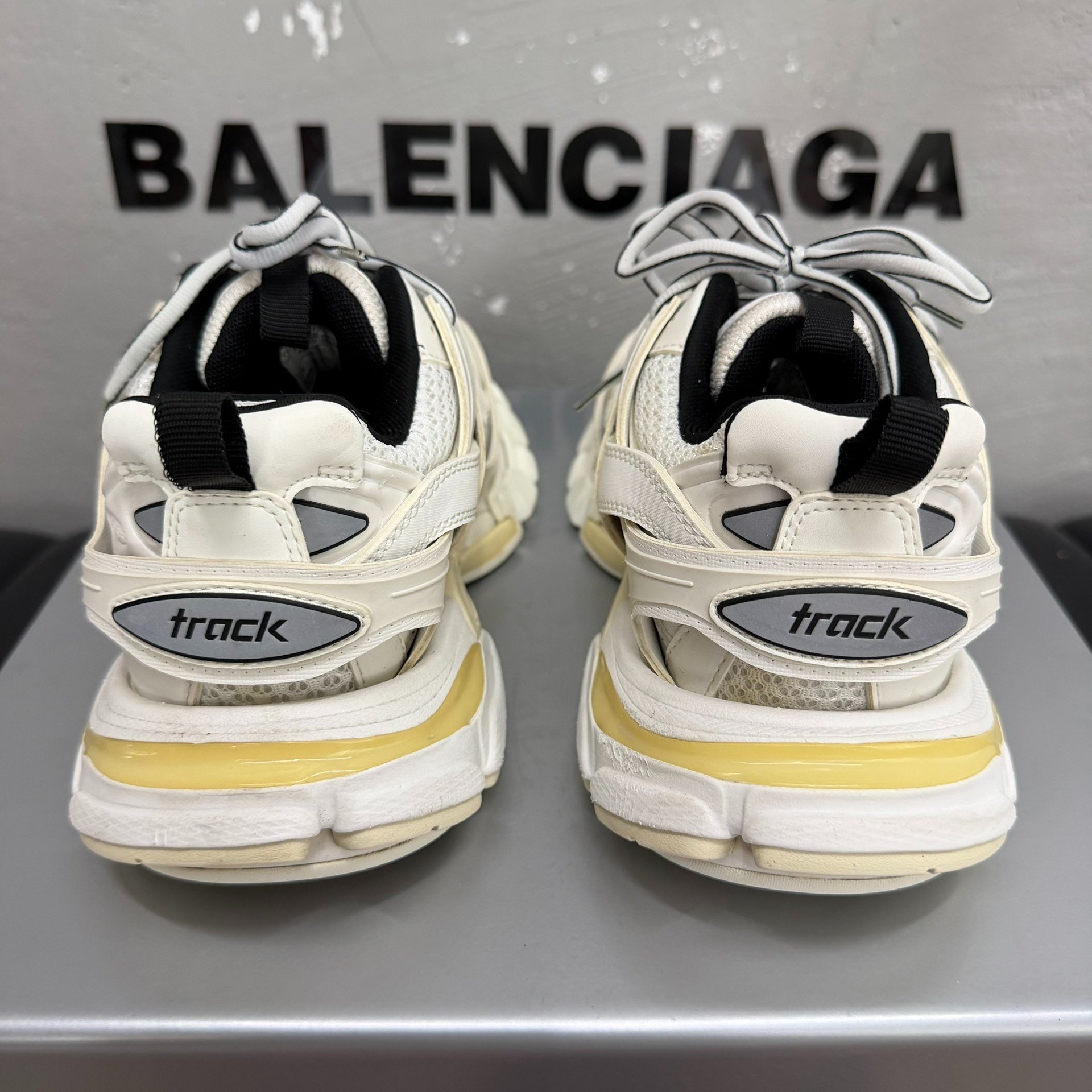 Balenciaga Track White Dad Shoes — label