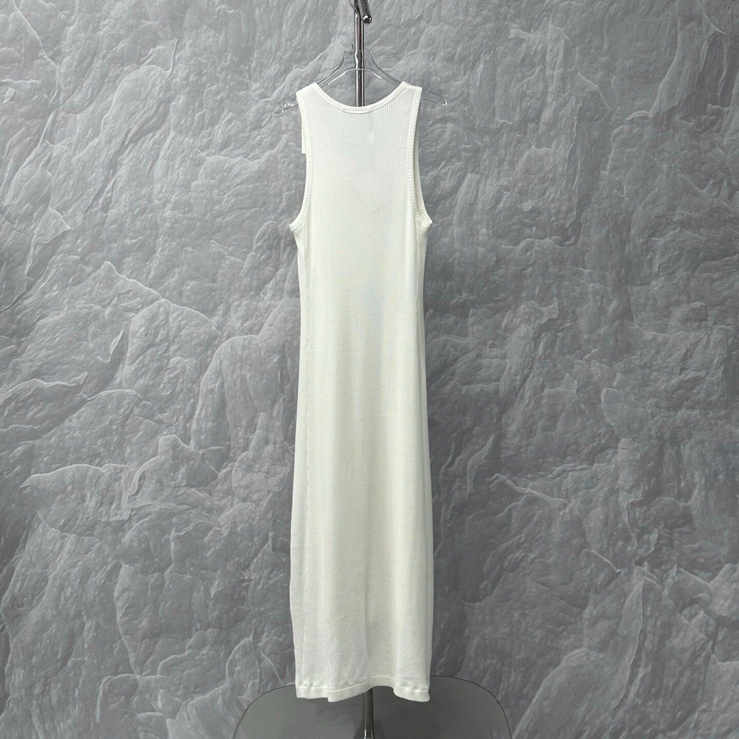 Dior SS25 Embroidered Logo Side Slit Dress — back