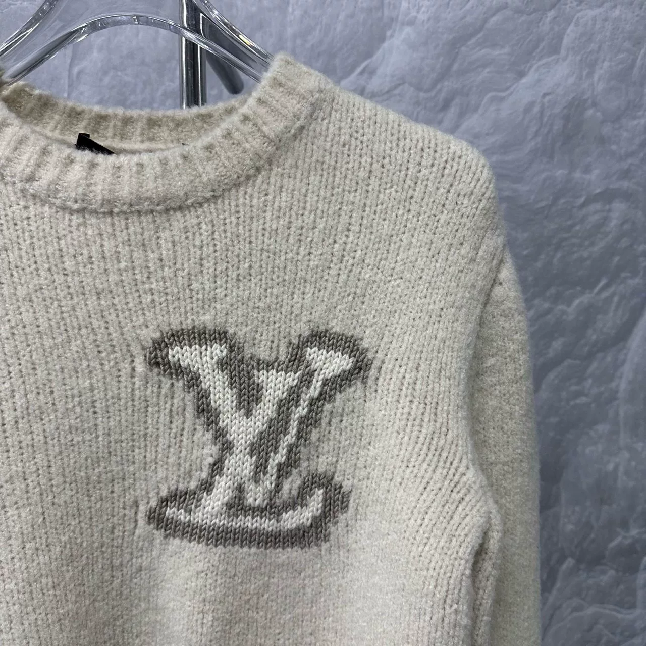 Louis Vuitton SS25 Intarsia Teddy Sweater S — detail