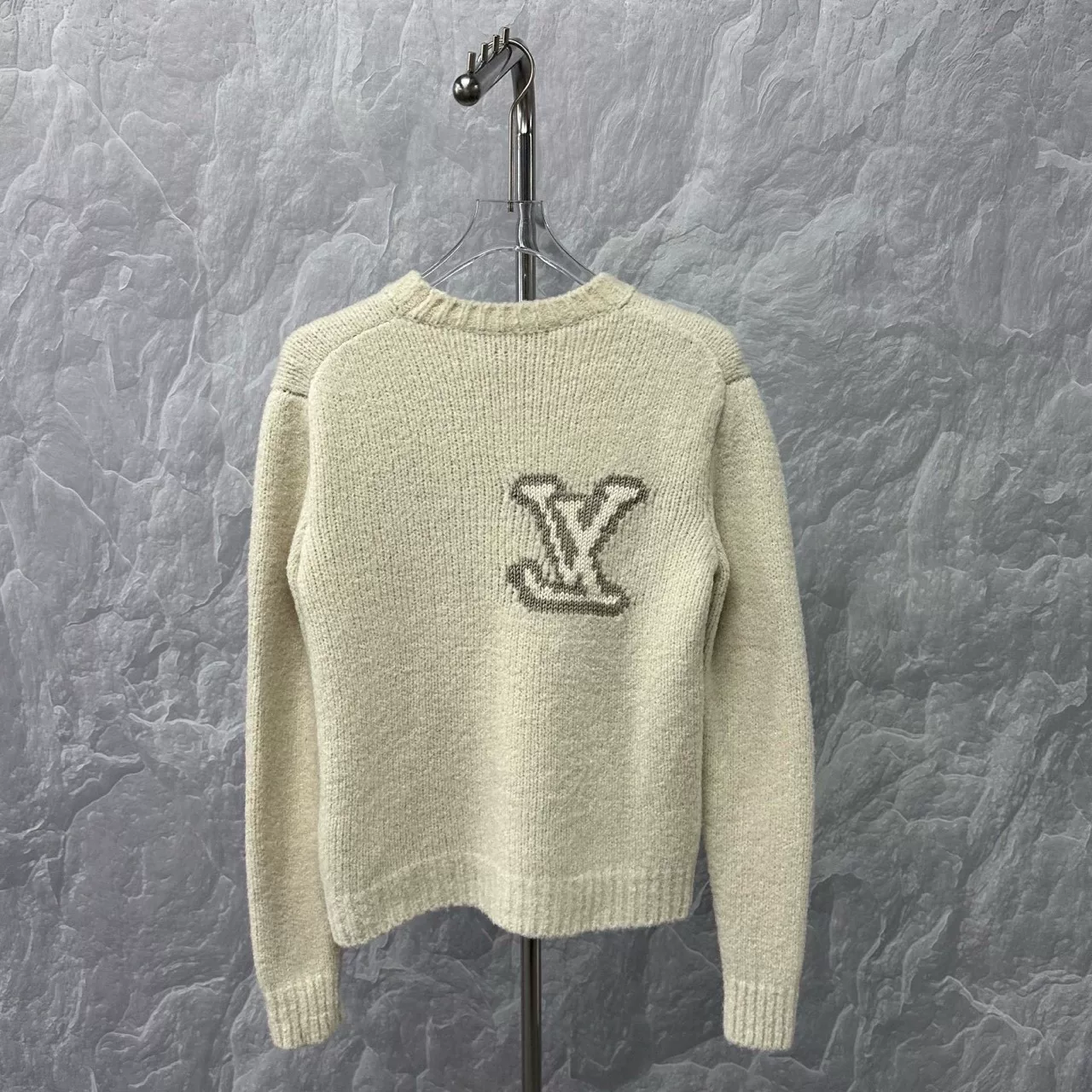 Louis Vuitton SS25 Intarsia Teddy Sweater S — back