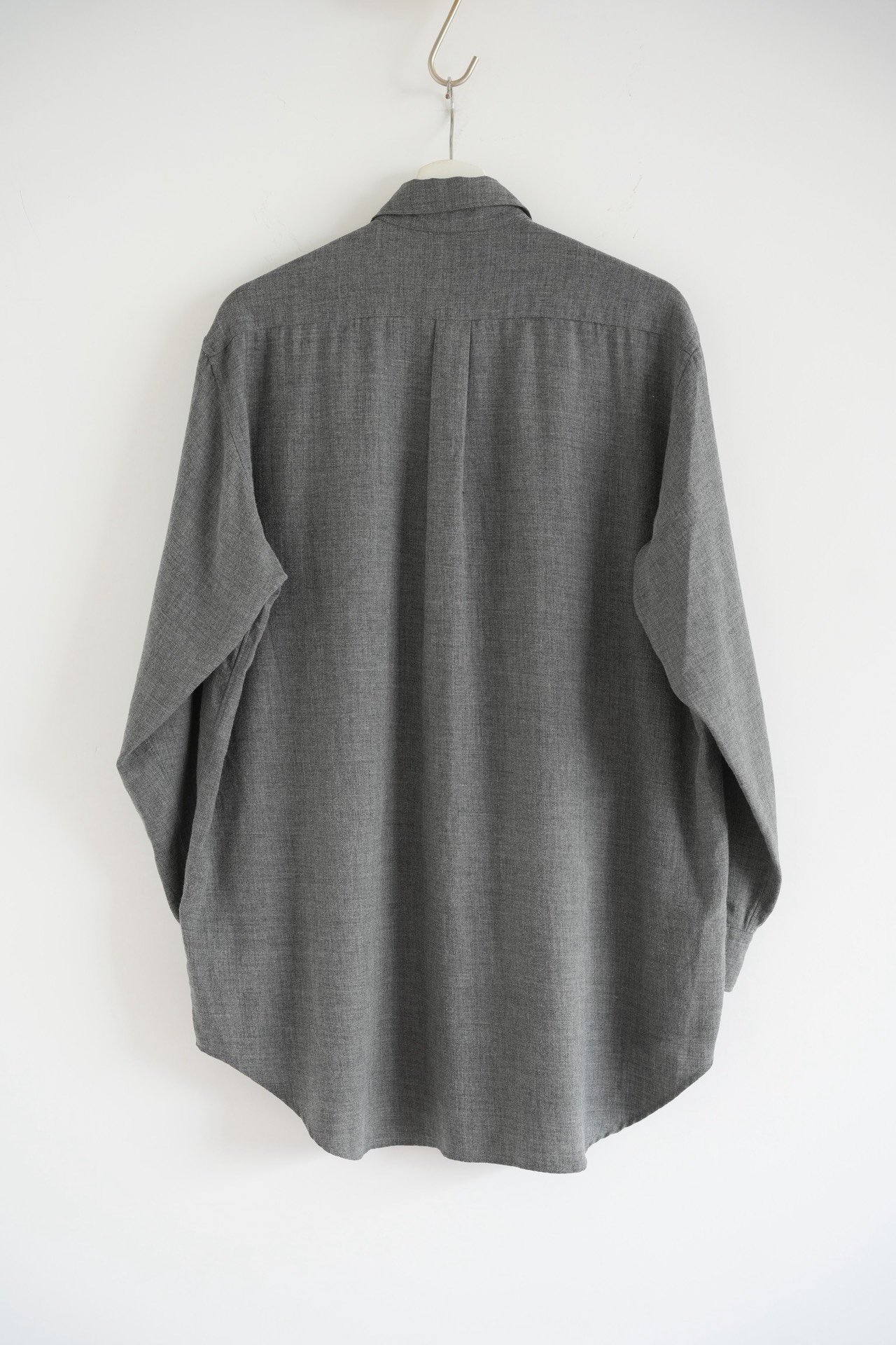 Yohji Yamamoto 80s Scissors Collar Wool Gray Shirt — front