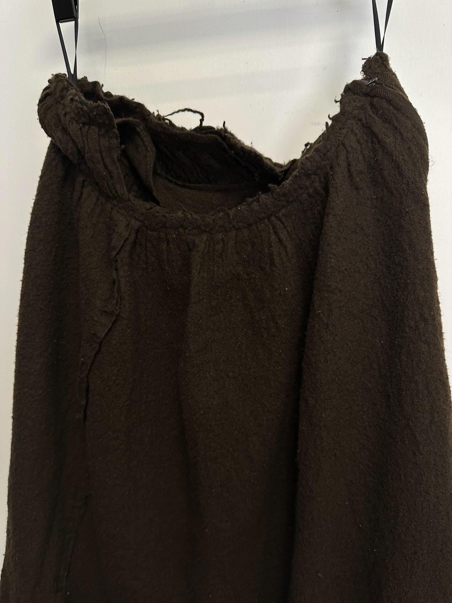 Comme des Garçons 2007AW Fleece Ripped Skirt — detail