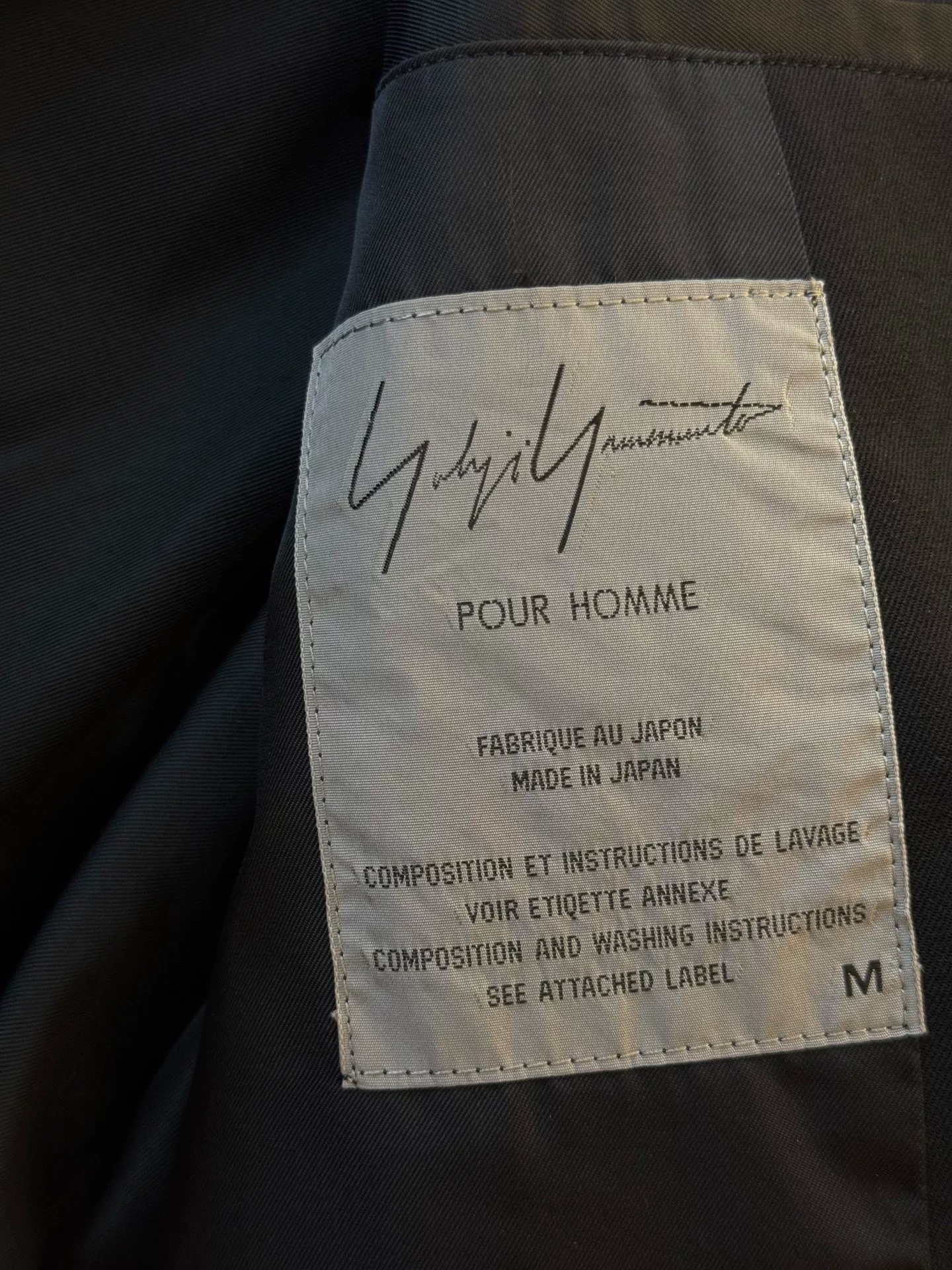 Yohji Yamamoto 94AW Hand-Stitched Long Suit — detail