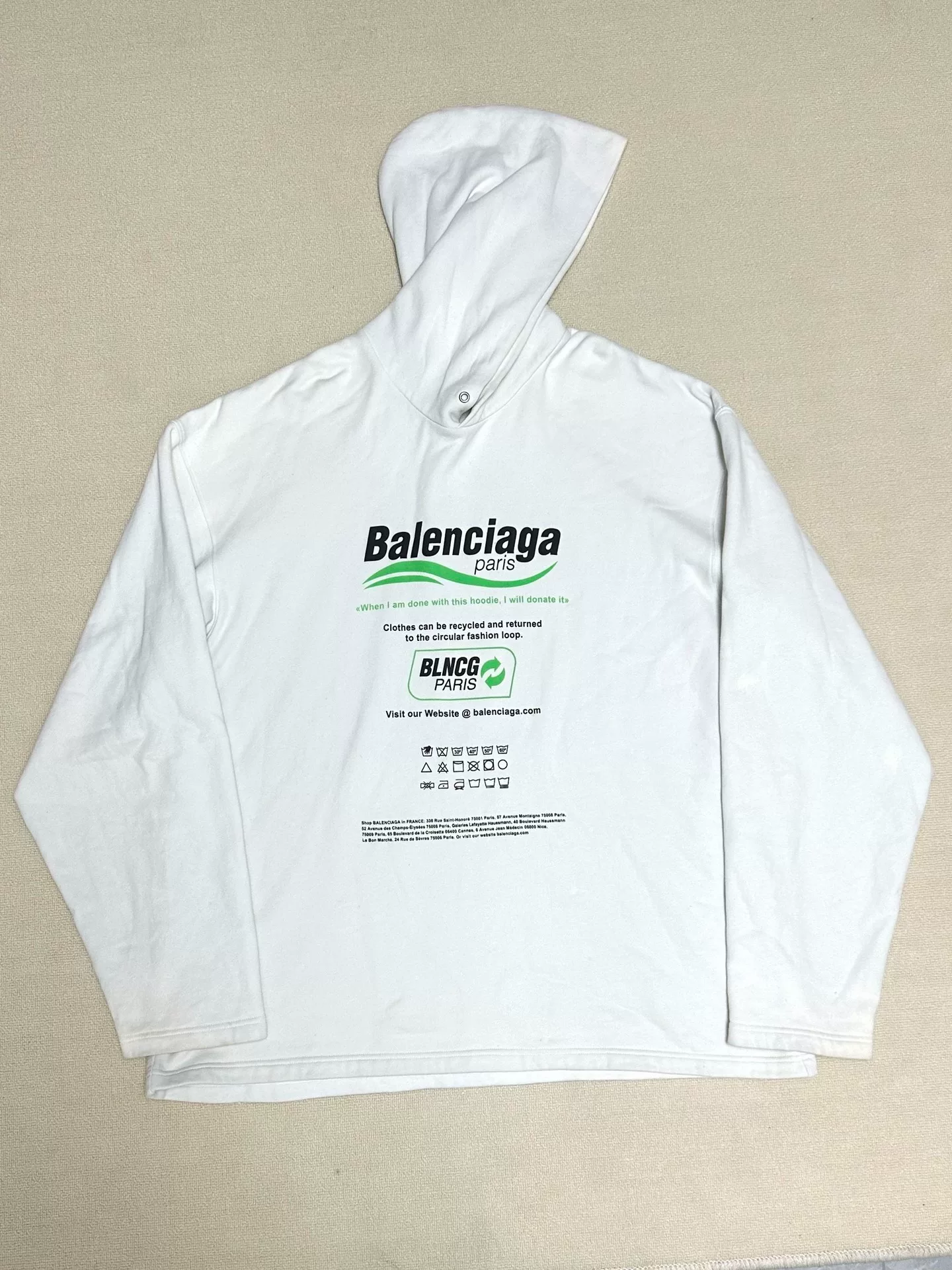 Balenciaga 21FW Wave Logo Hoodie — detail