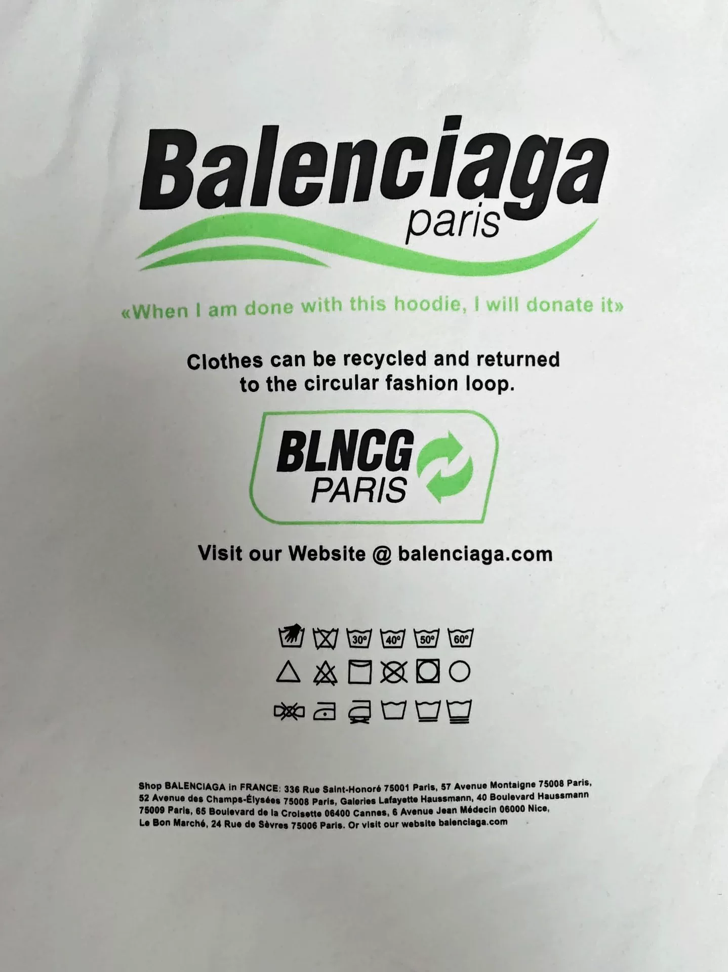 Balenciaga 21FW Wave Logo Hoodie — label