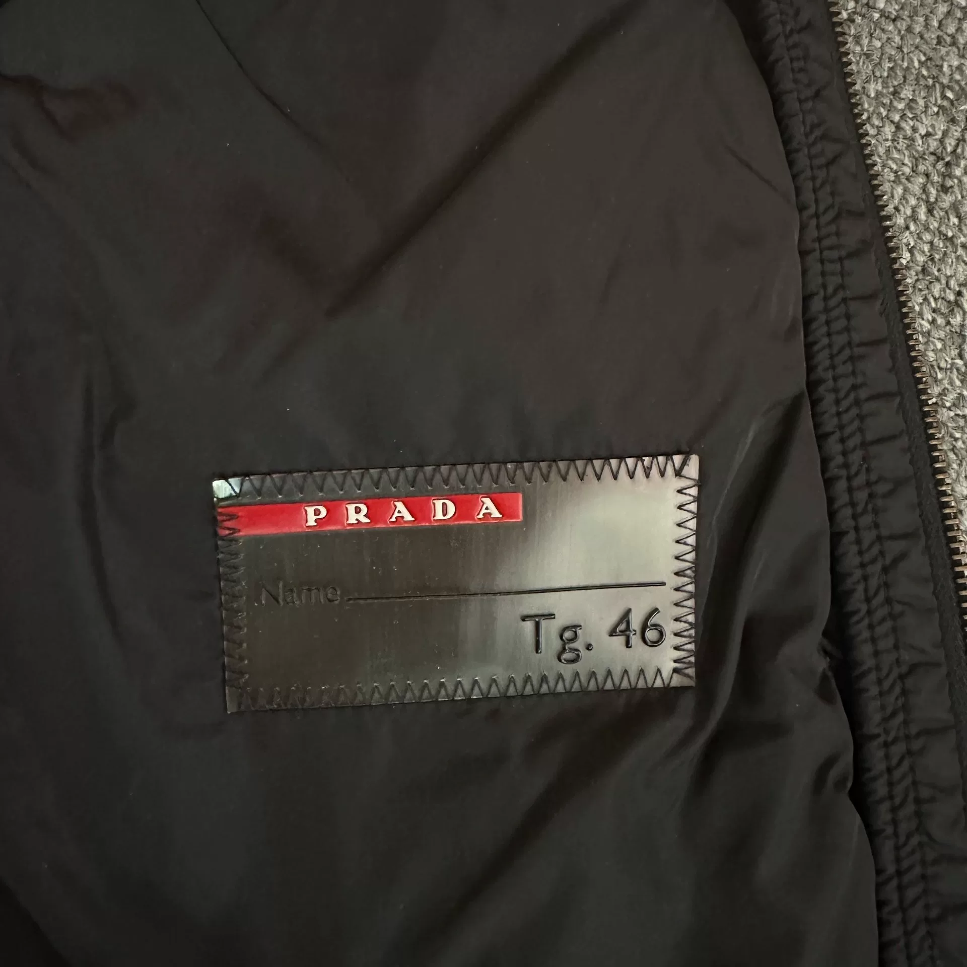 Prada Black Nylon Zip Jacket — label