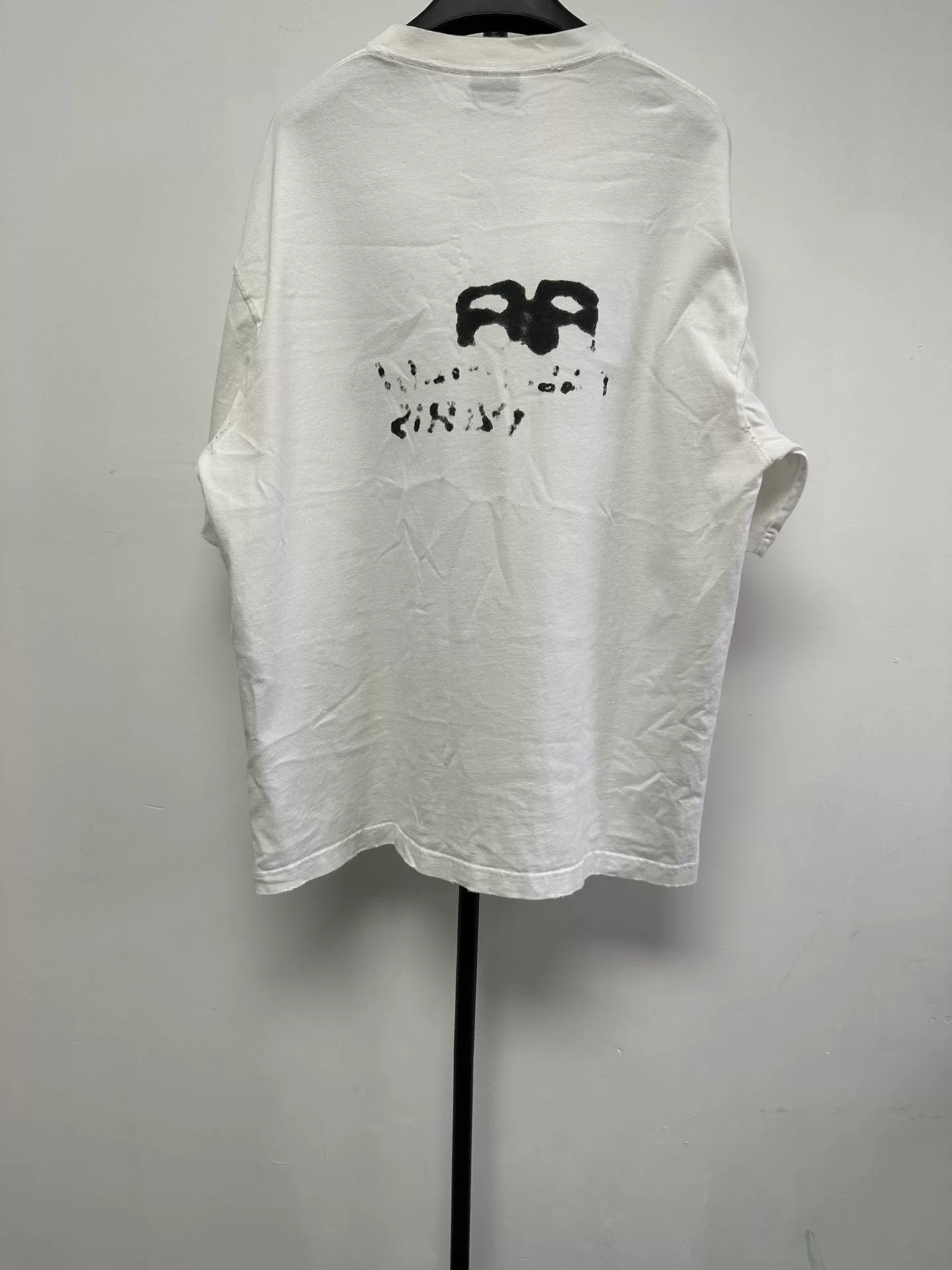 Balenciaga Paris Letter Print Round Neck T-shirt — front