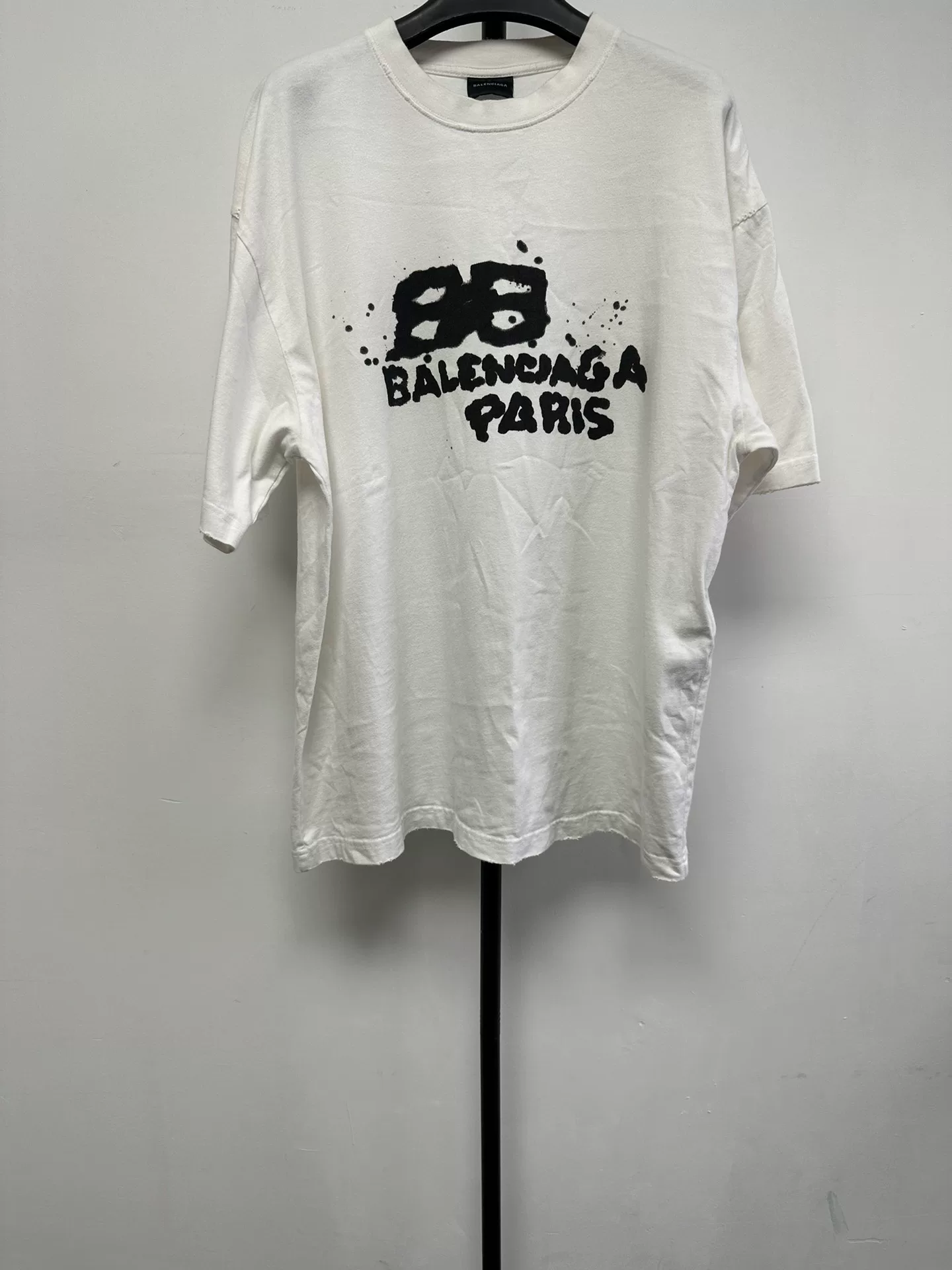 Balenciaga Paris Letter Print Round Neck T-shirt