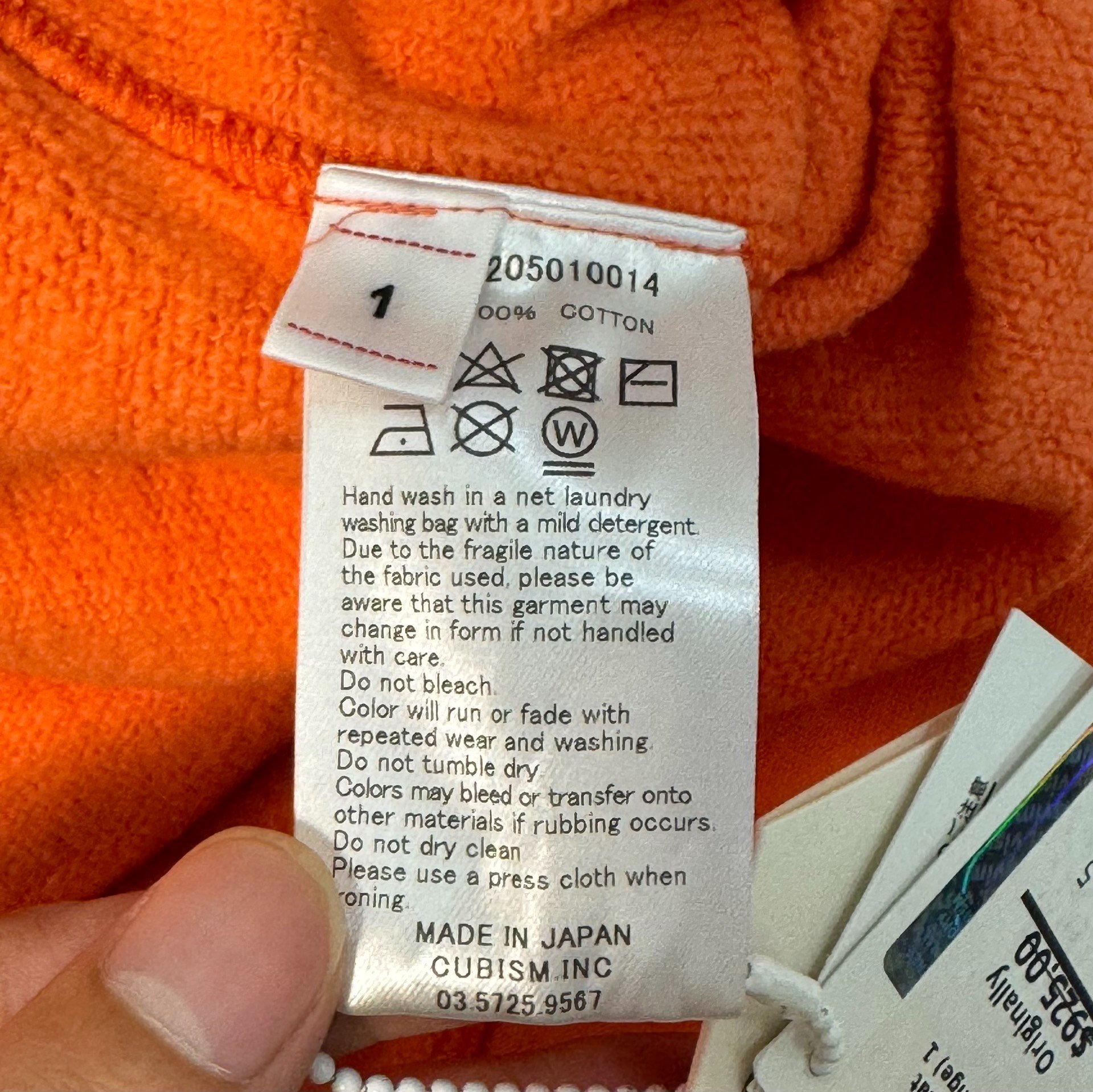 Visvim Jumbo Sweat Orange Terry Crewneck — back