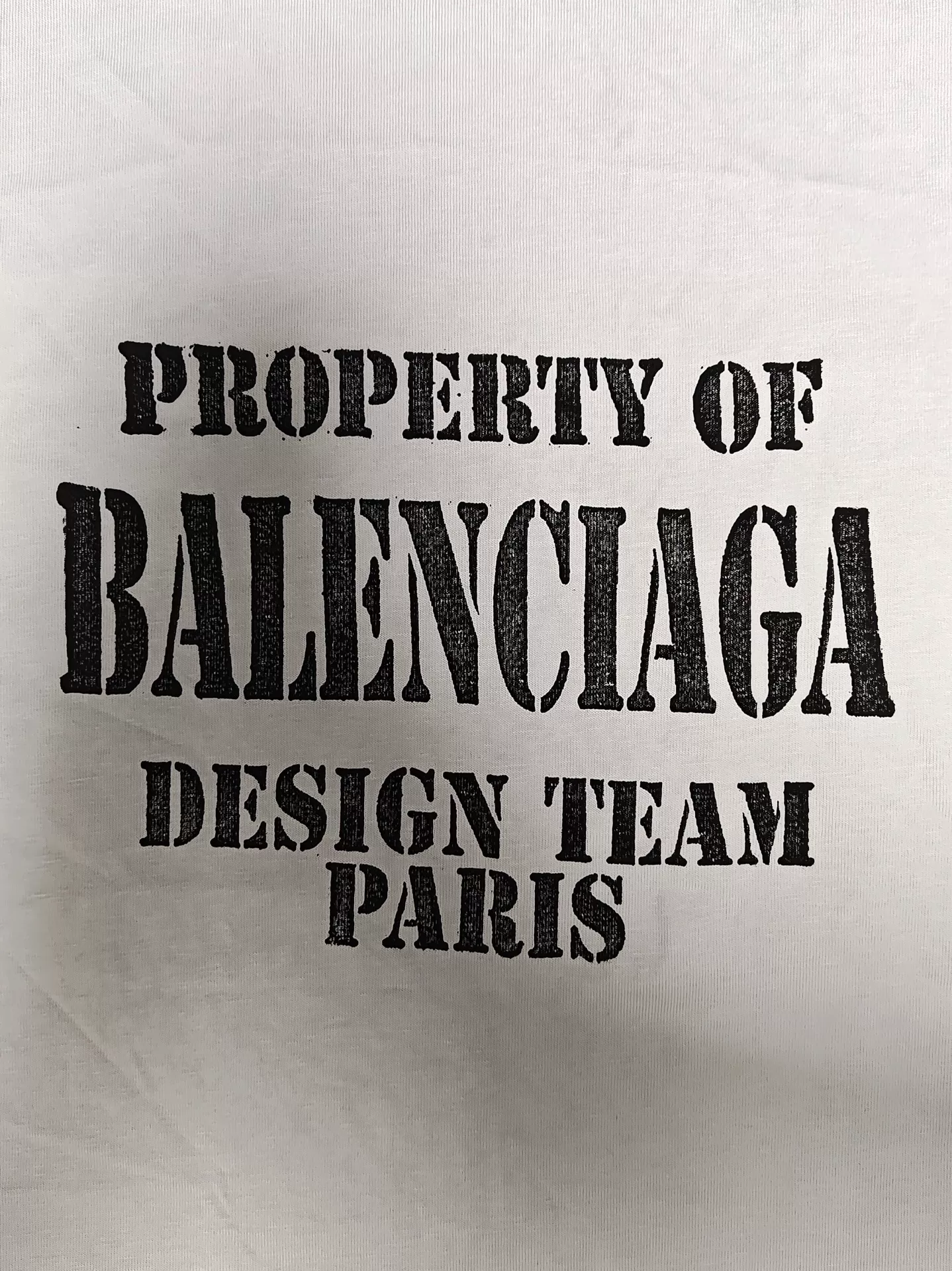 Balenciaga Design Team Paris White T-shirt — detail