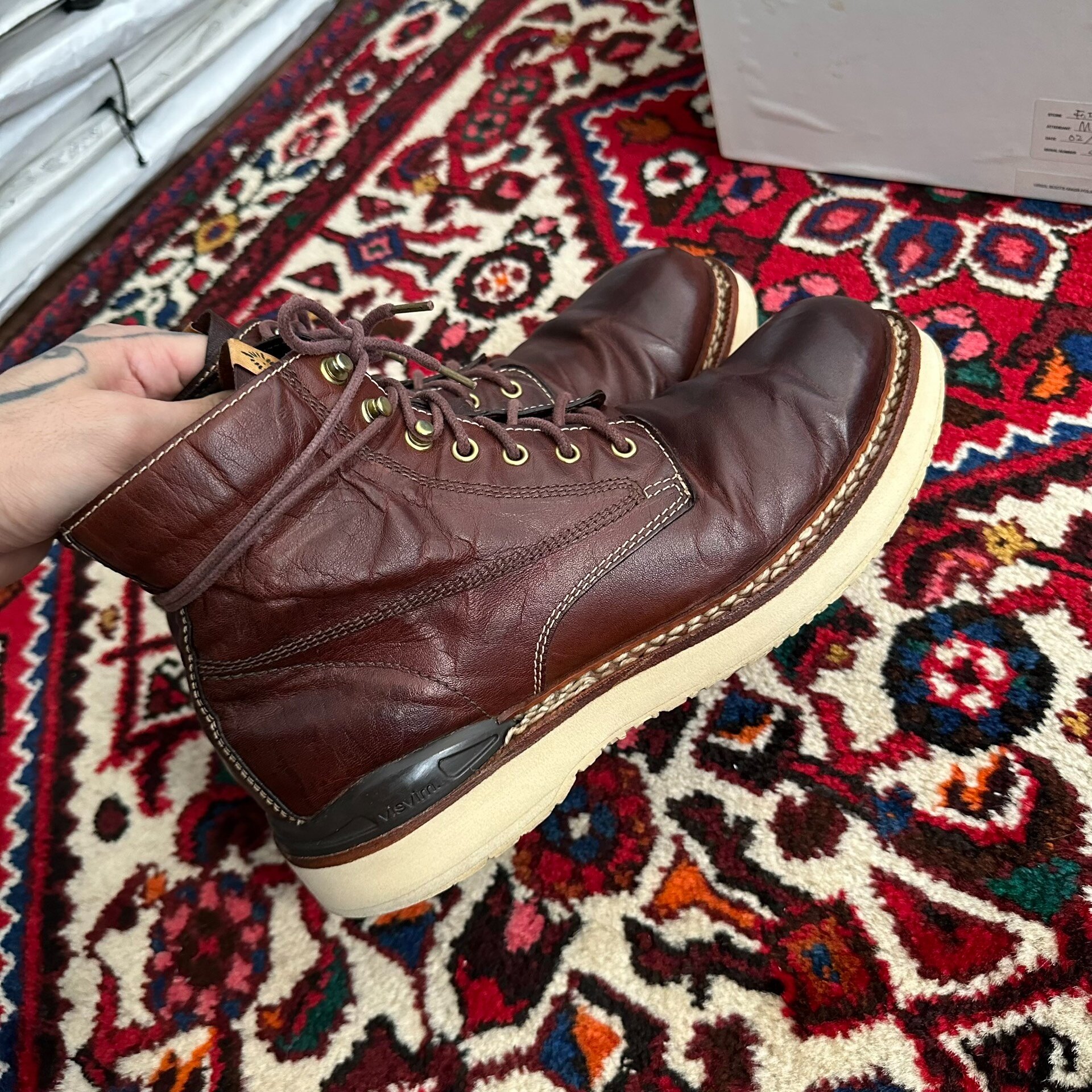 visvim 12AW Virgil Double Stitch Boots — label