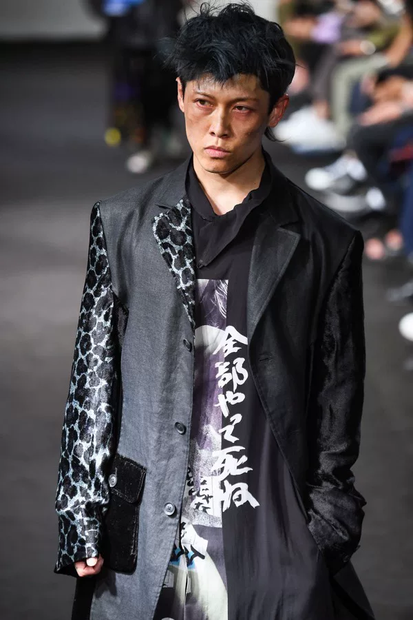Yohji Yamamoto 19ss Leopard Velvet Wide-Leg Pants — detail
