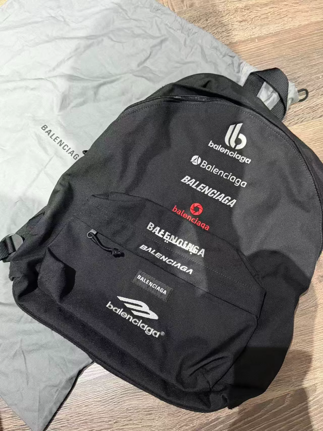 Balenciaga Logo Black Backpack