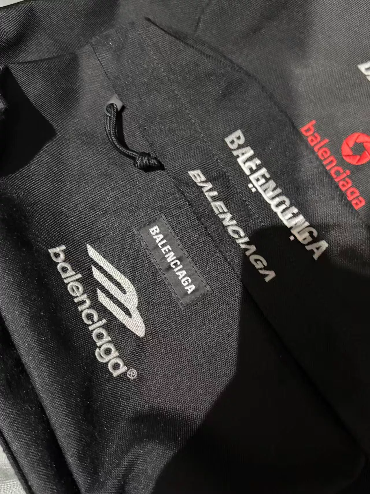 Balenciaga Logo Black Backpack — back