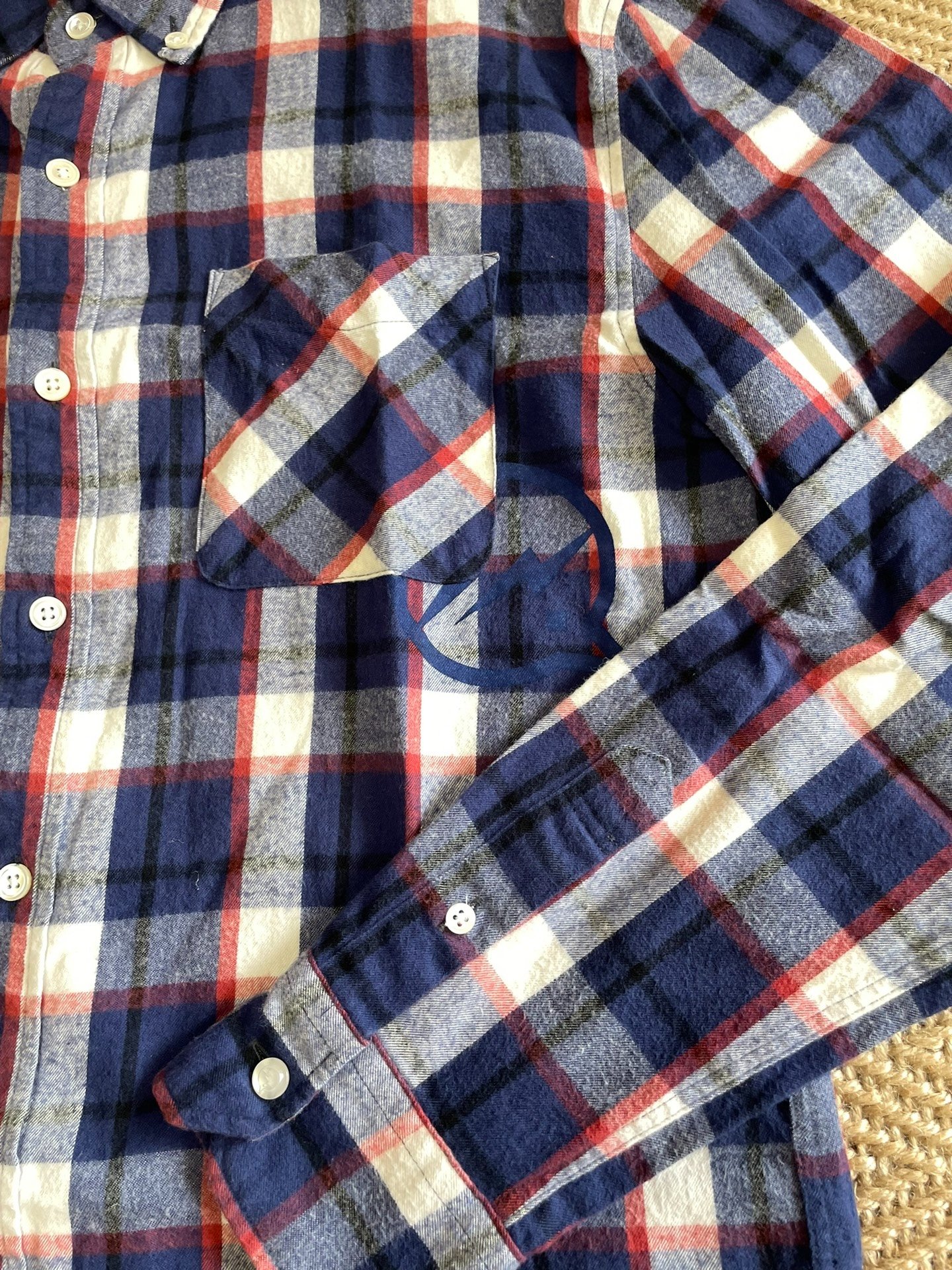 Denim by Vanquish & Fragment Plaid Flannel Shirt — detail