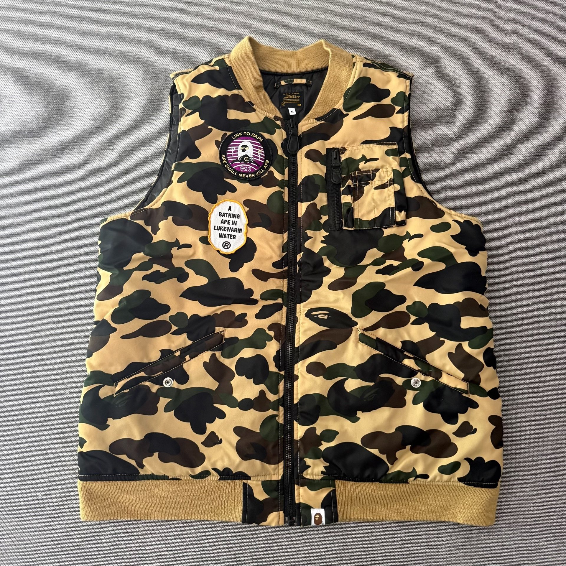 Bape Yellow Camouflage Padded Vest