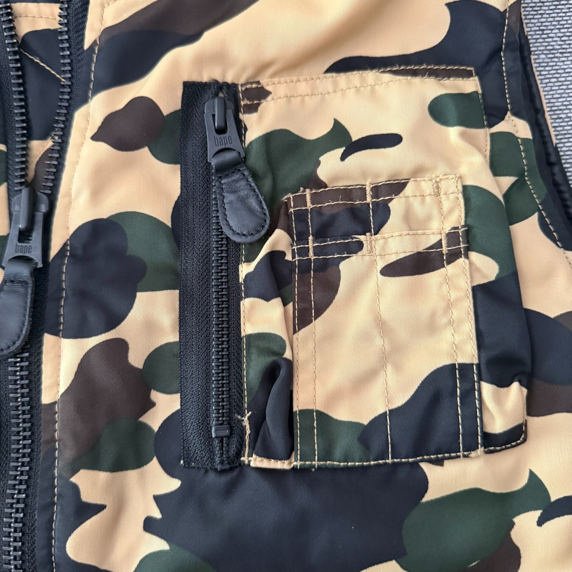 Bape Yellow Camouflage Padded Vest — back