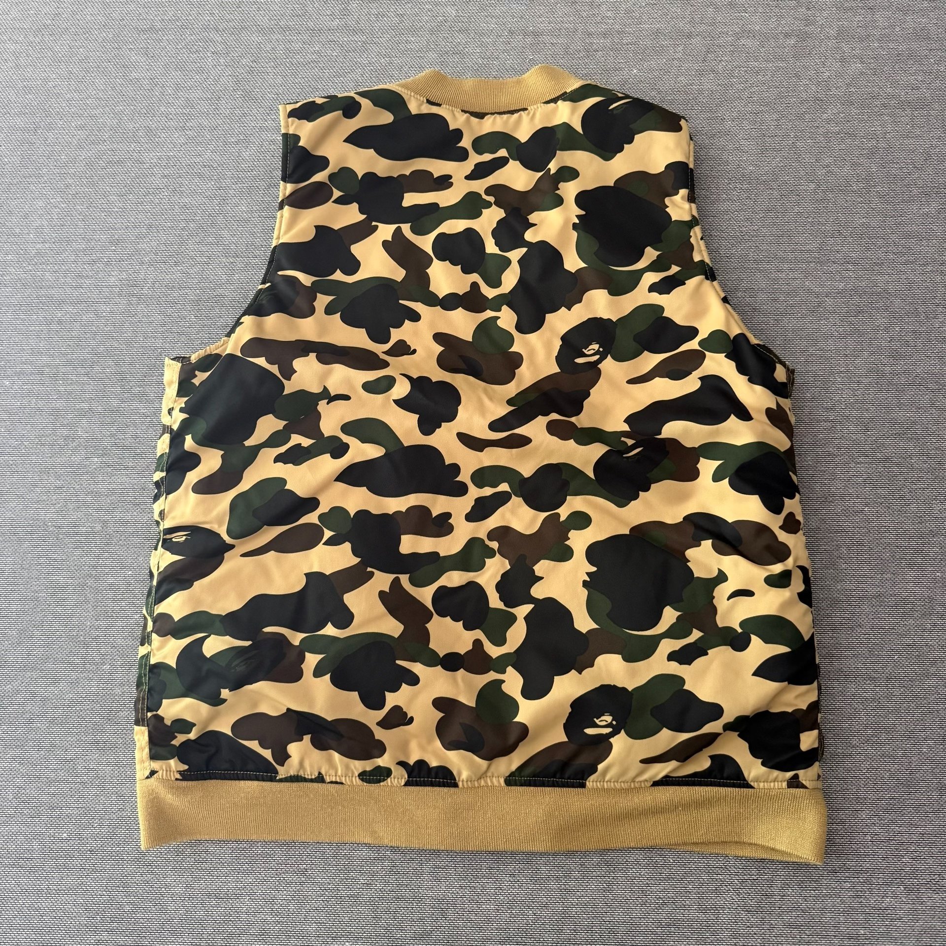 Bape Yellow Camouflage Padded Vest — front