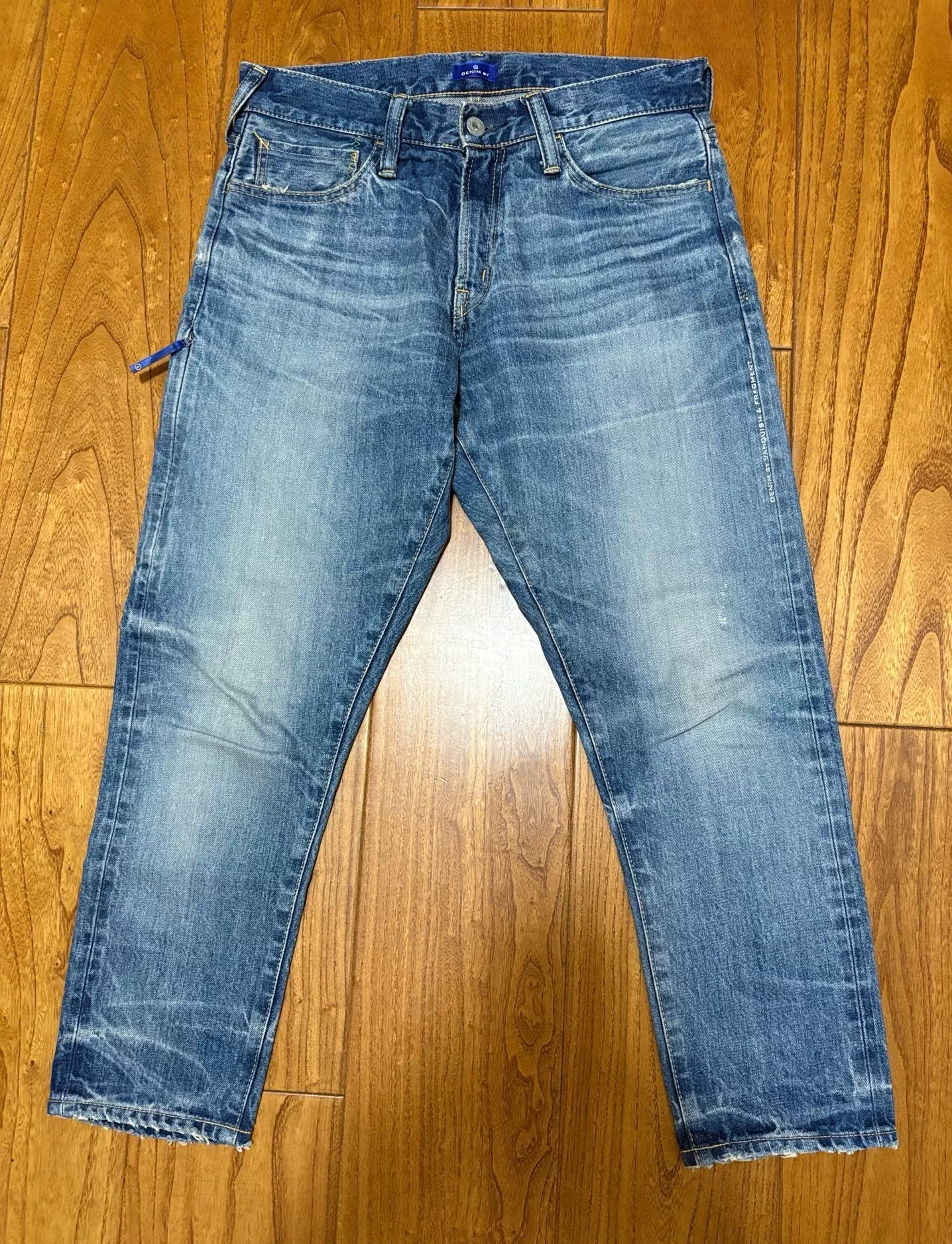 Vanquish Fragment Distressed Washed Cropped Jeans