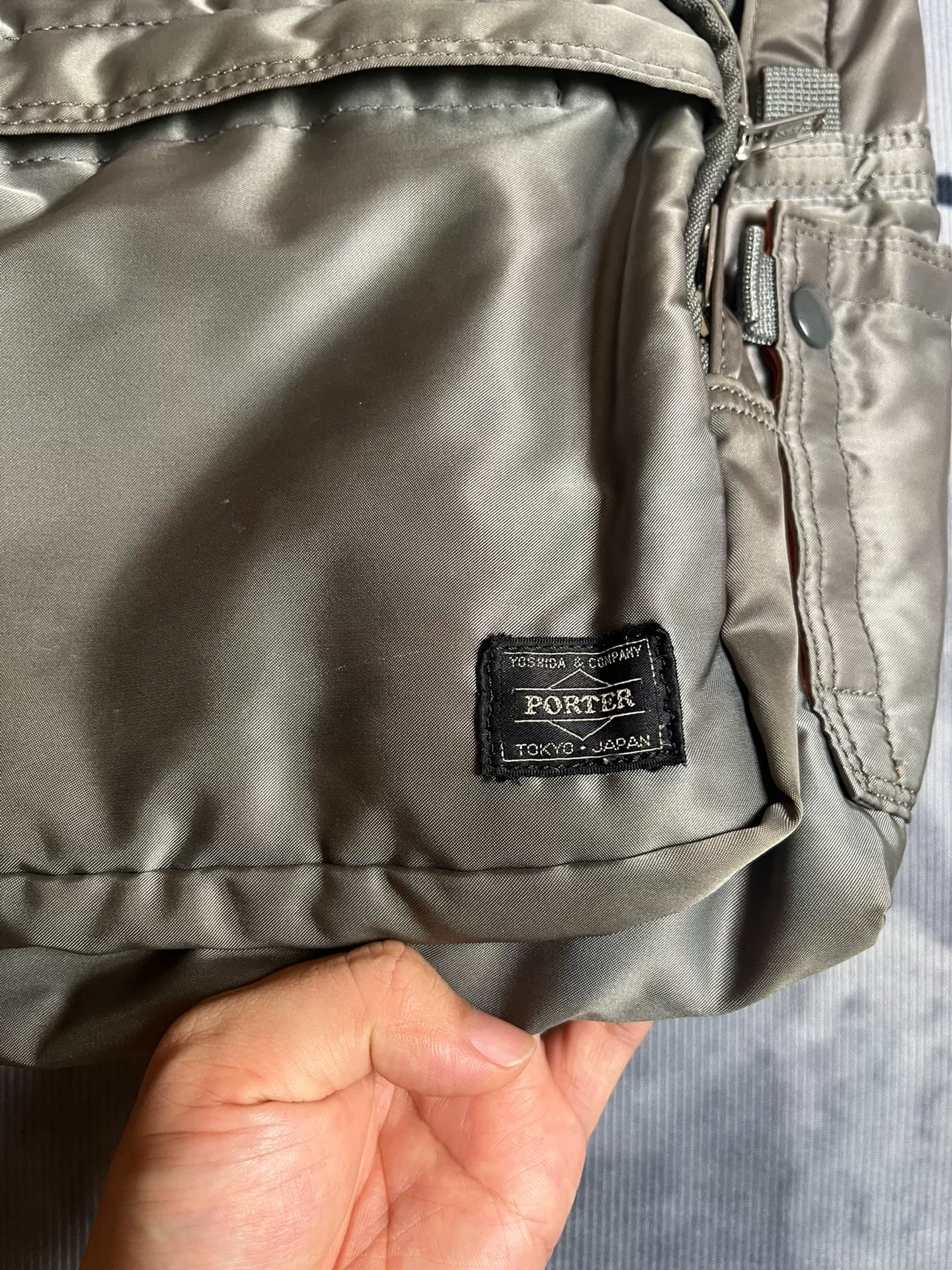 Porter Tanker Silver Gray Backpack — detail