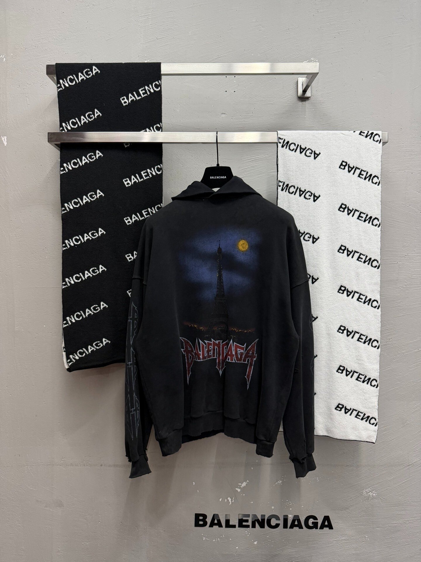 Balenciaga Black Eiffel Tower Hoodie