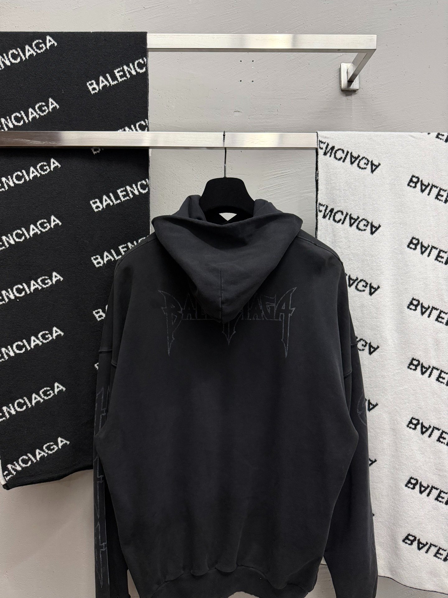 Balenciaga Black Eiffel Tower Hoodie — back