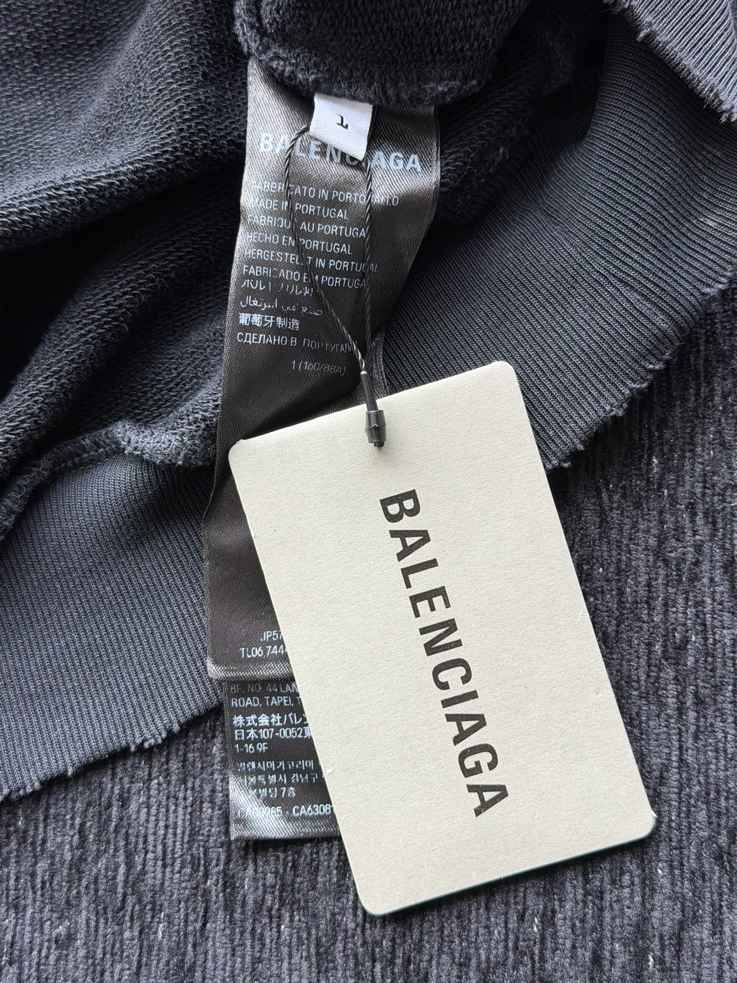 Balenciaga Black Eiffel Tower Hoodie — label