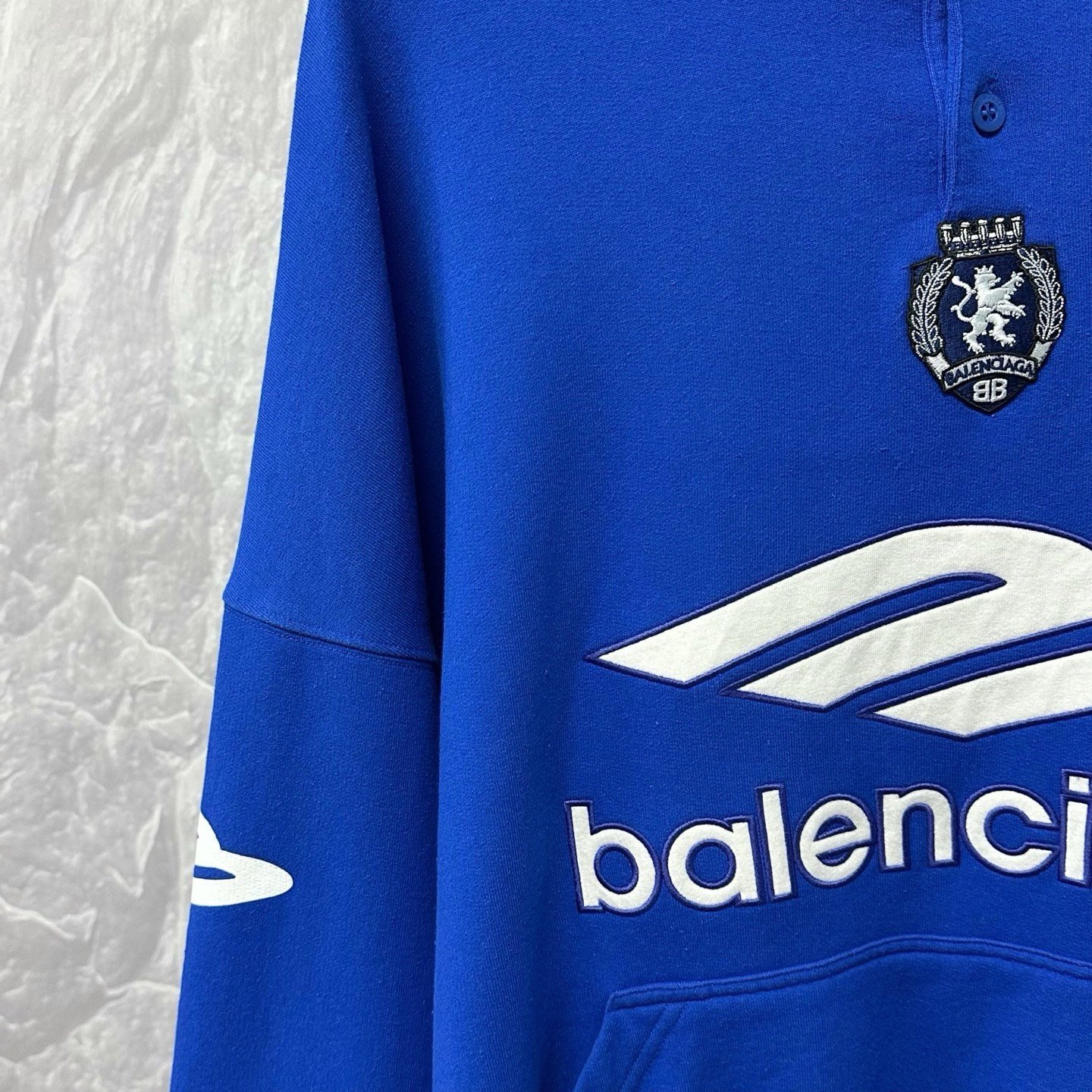 Balenciaga FW25 Football Embroidered Hoodie — detail