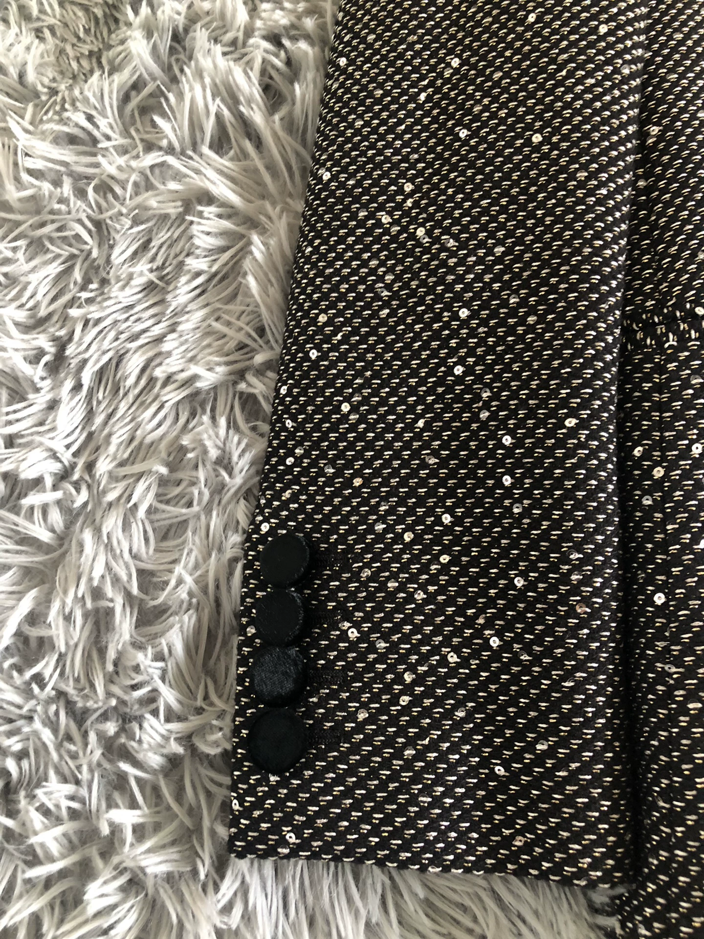 Saint Laurent 18FW Sequin Embroidered Coat — detail