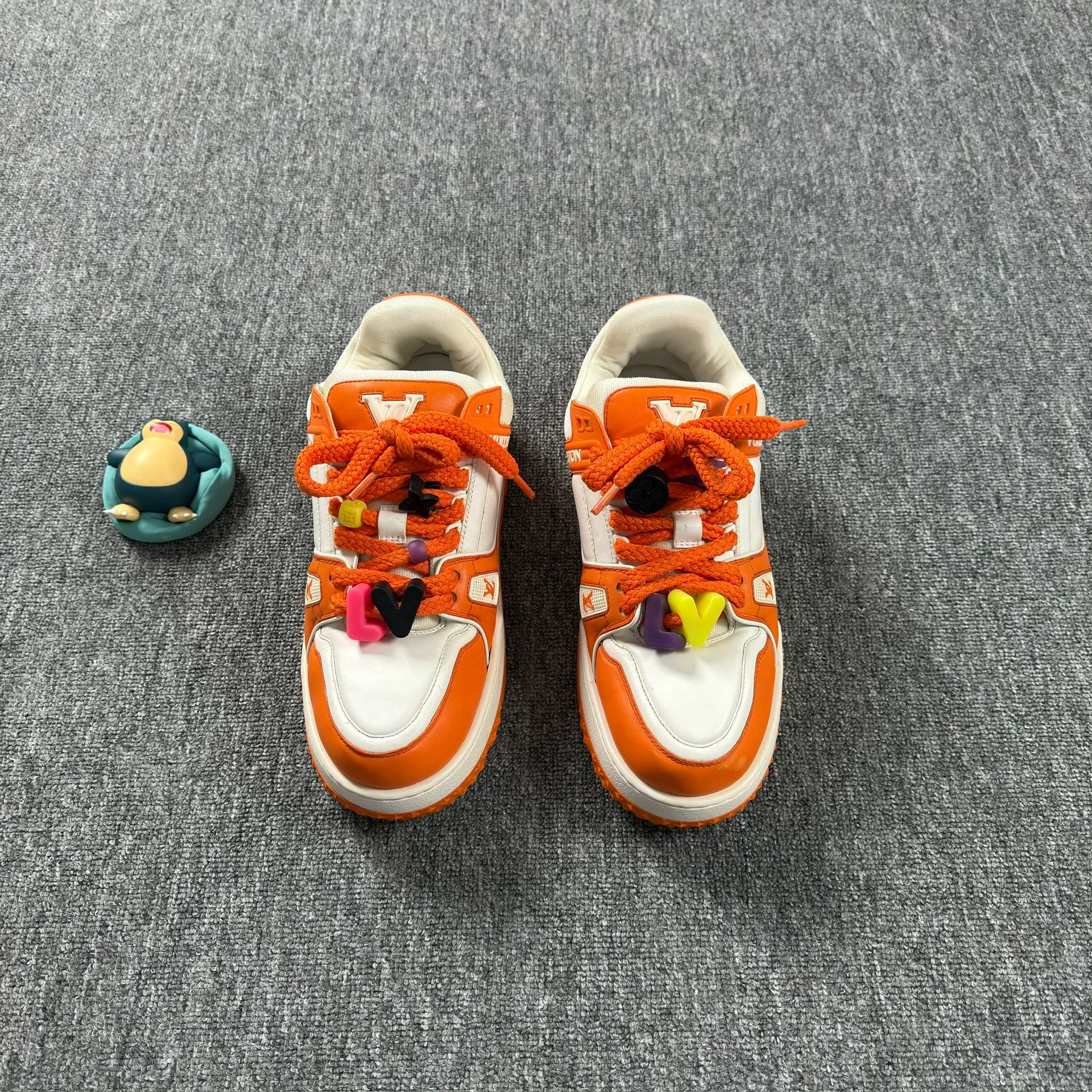Louis Vuitton White Orange Casual Shoes — front