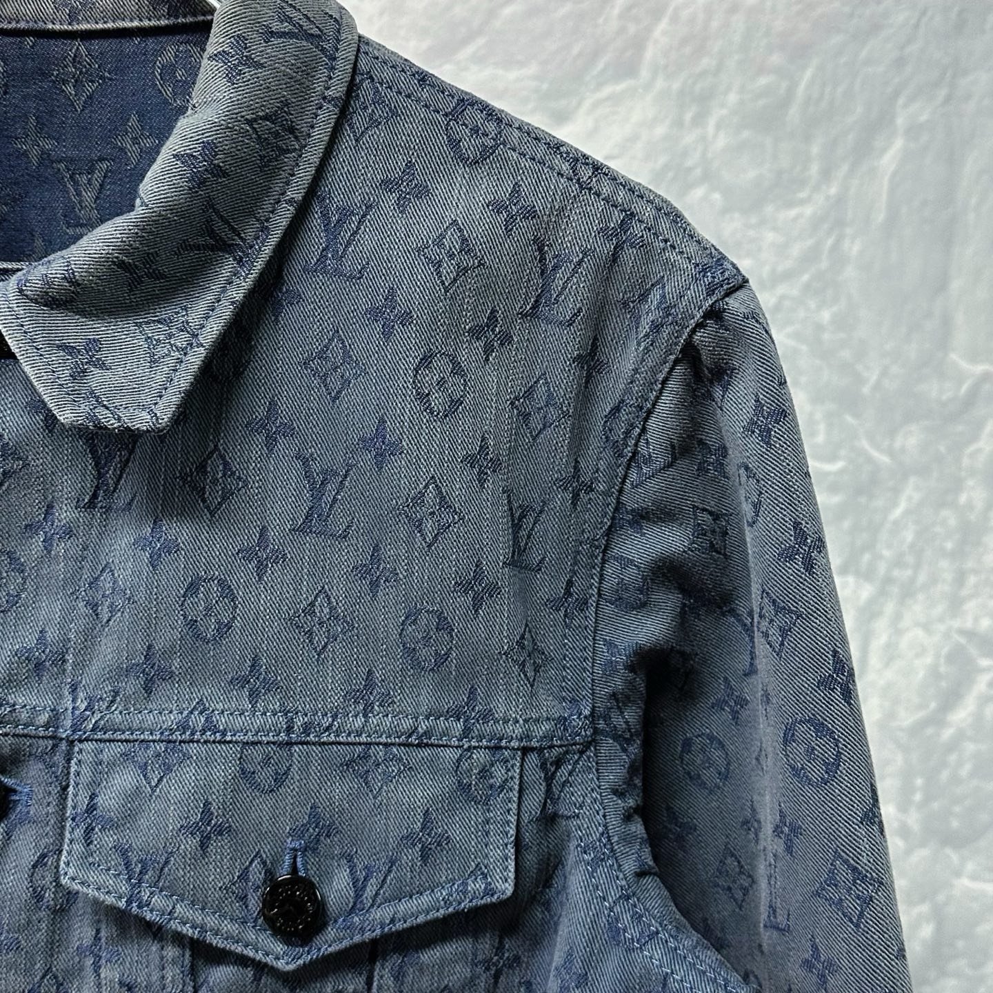 Louis Vuitton All-Over Jacquard Denim Jacket — detail
