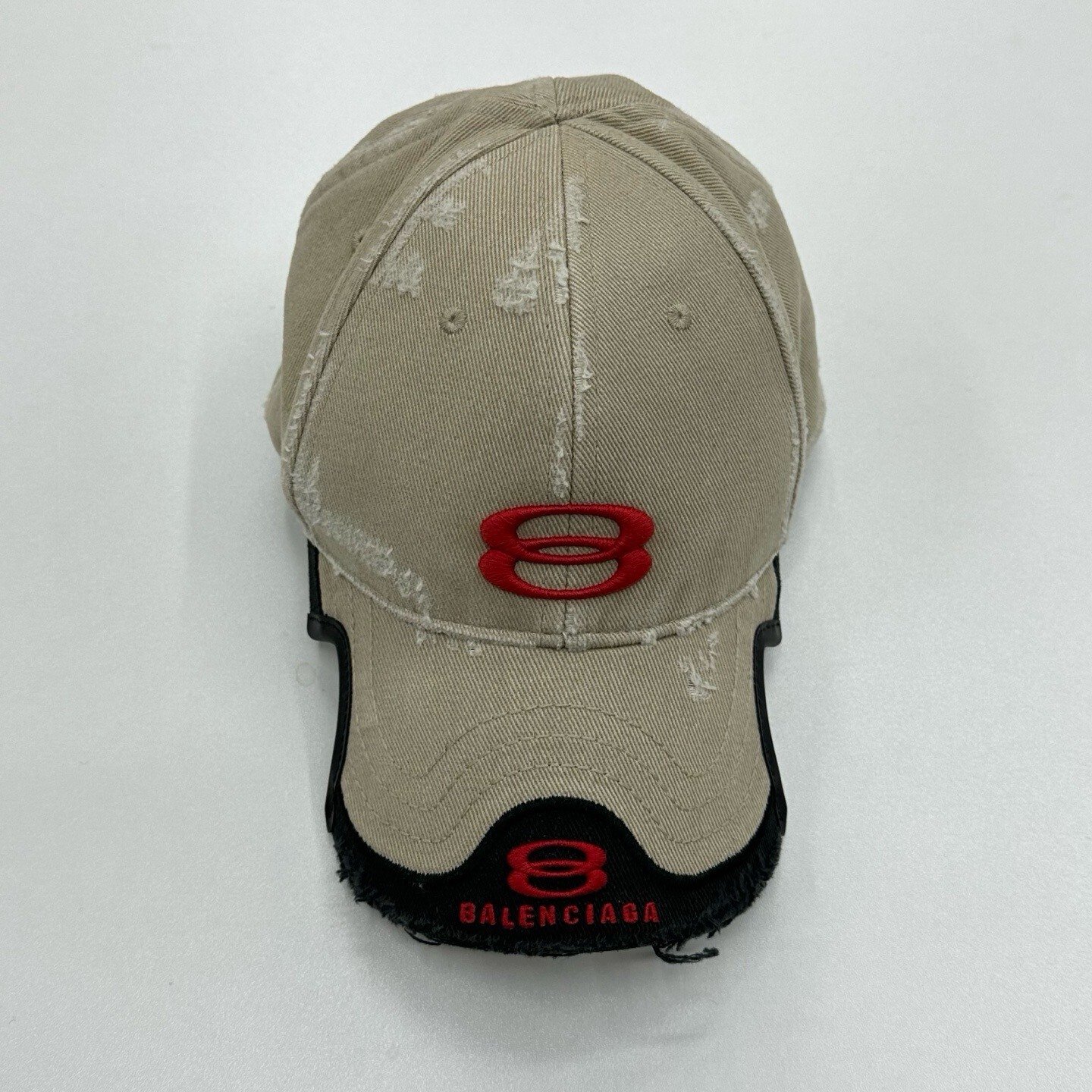Balenciaga Distressed Embroidered Baseball Cap