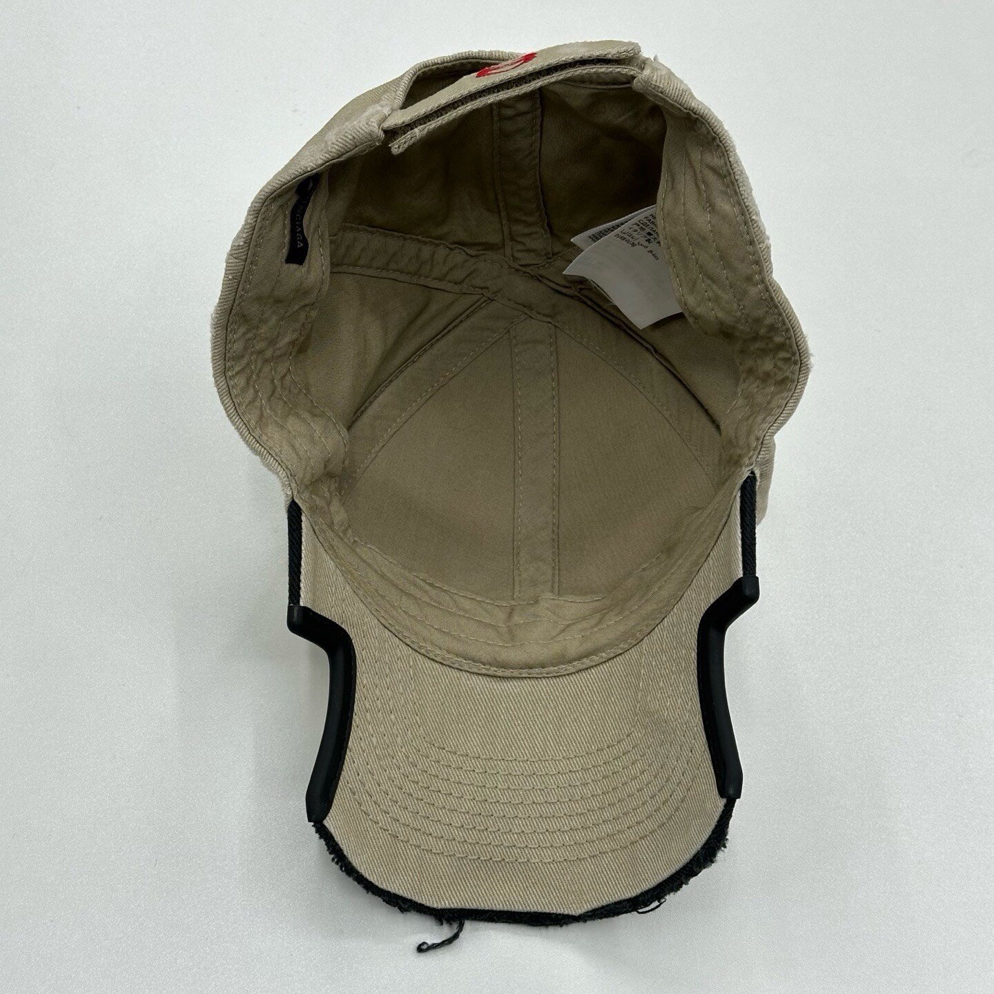 Balenciaga Distressed Embroidered Baseball Cap — label