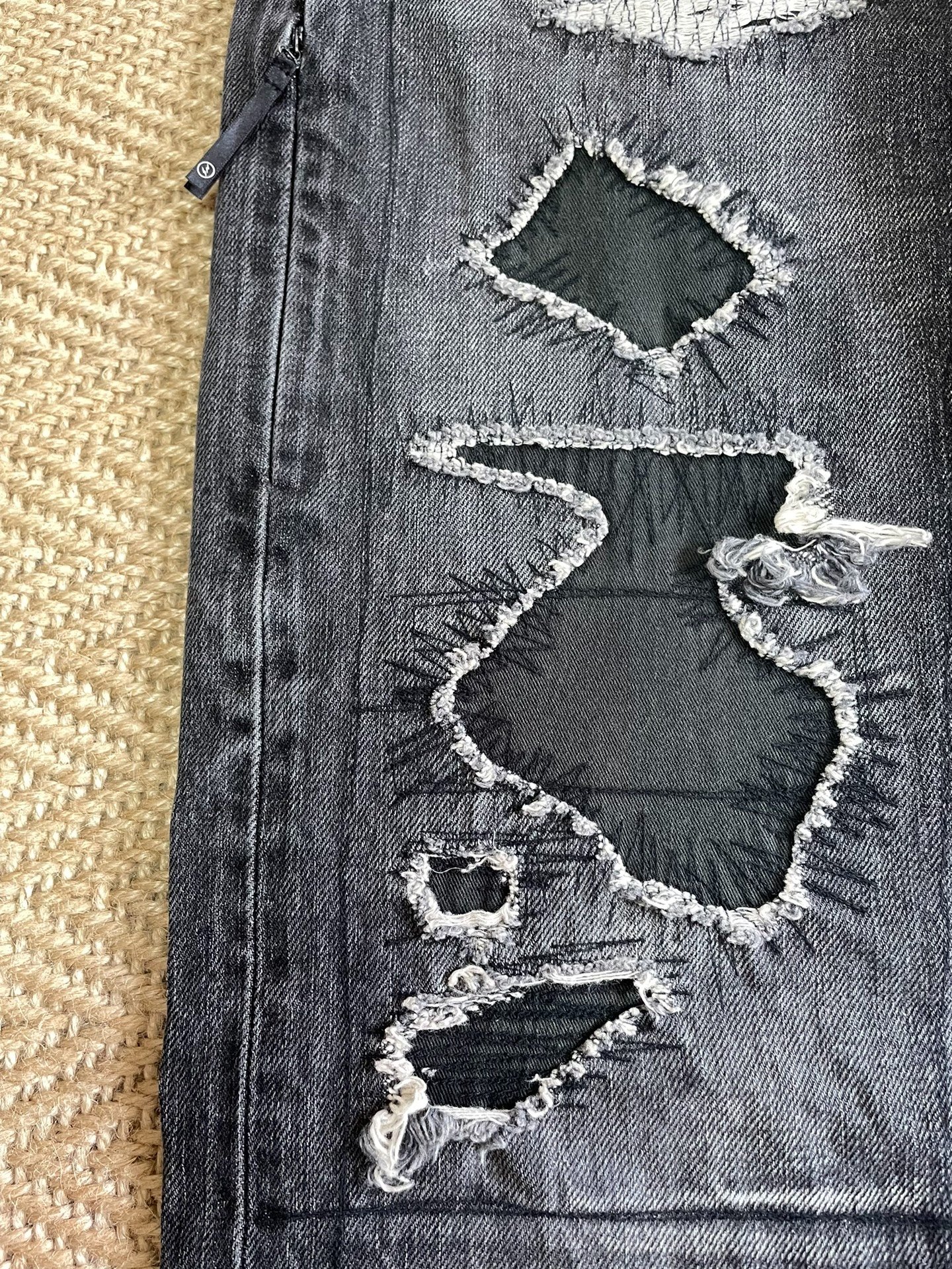 Vanquish & Fragment Distressed Washed Jeans — back