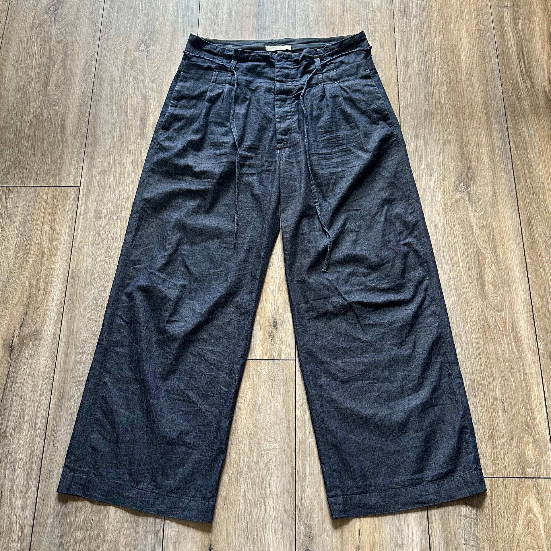 OLD JOE Cotton-Linen Wide-Leg Pants