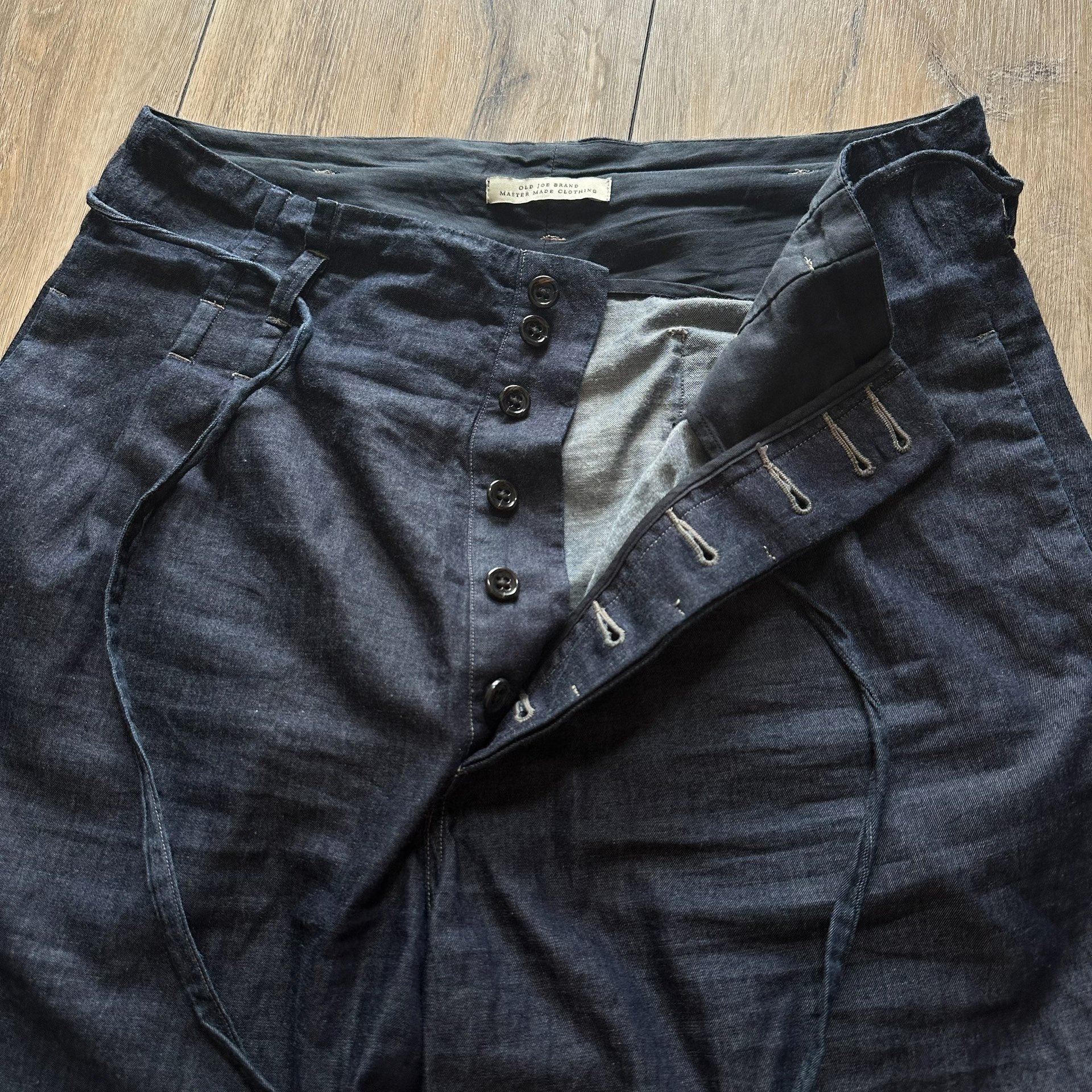 OLD JOE Cotton-Linen Wide-Leg Pants — detail