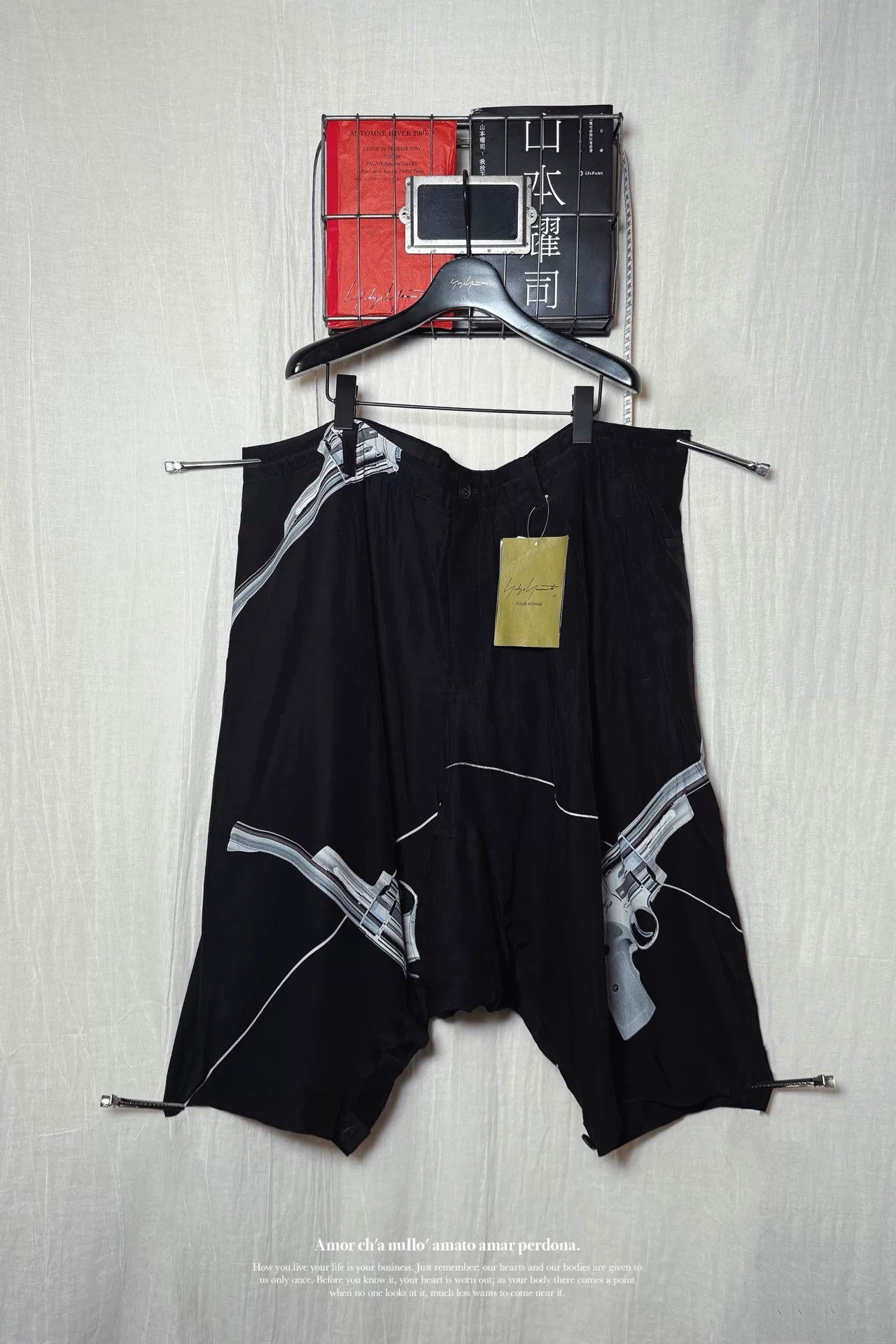 Yohji Yamamoto 21AW Revolver Print Silk Pants — front