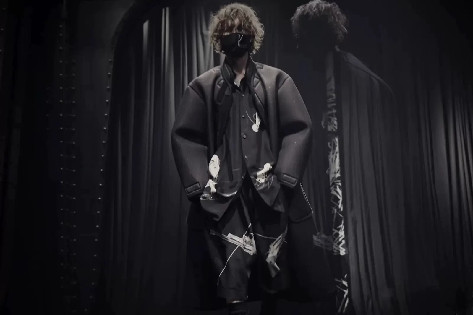 Yohji Yamamoto 21AW Revolver Print Silk Pants — back