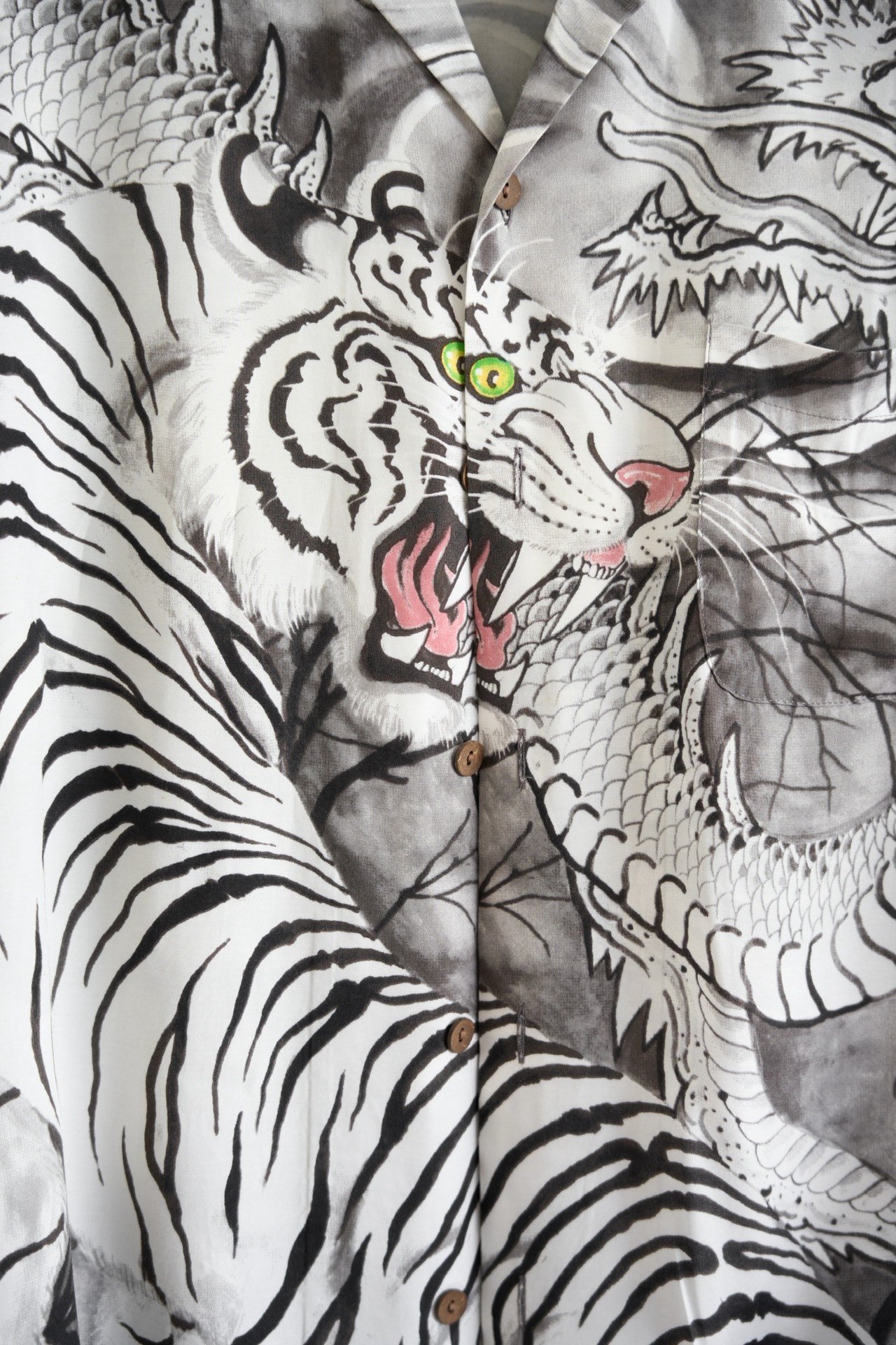 Wacko Maria Dragon-Tiger Print Shirt — back