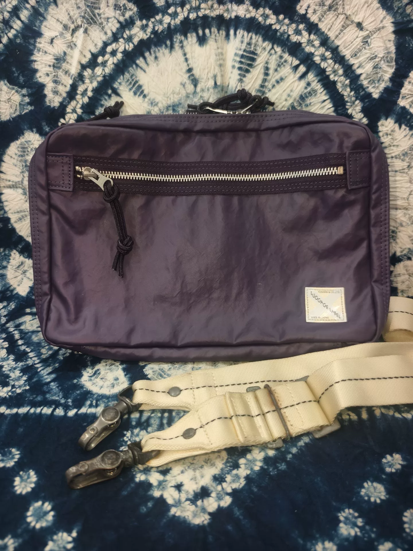 Porter Luggage Label Purple Crossbody Bag