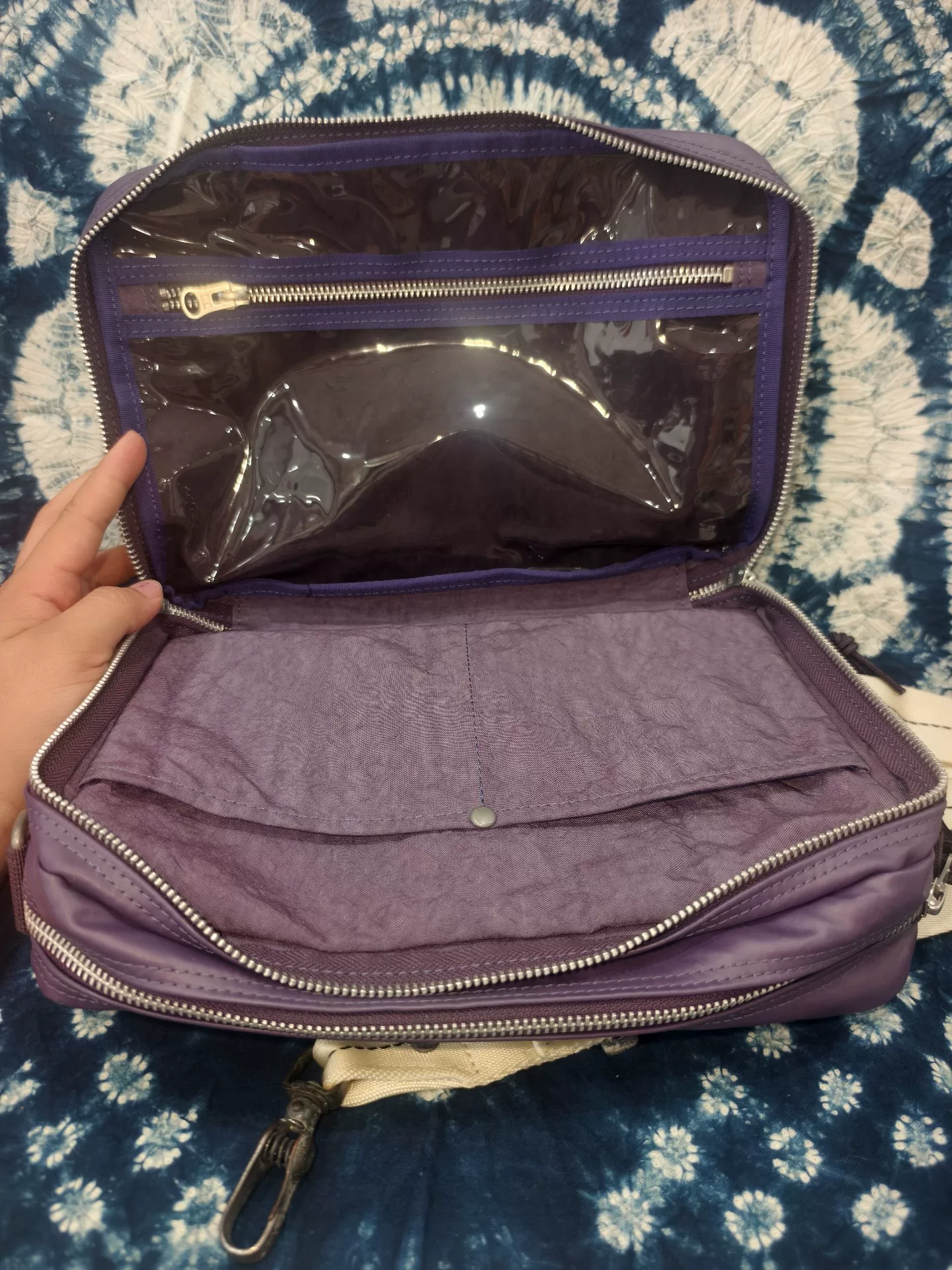 Porter Luggage Label Purple Crossbody Bag — back