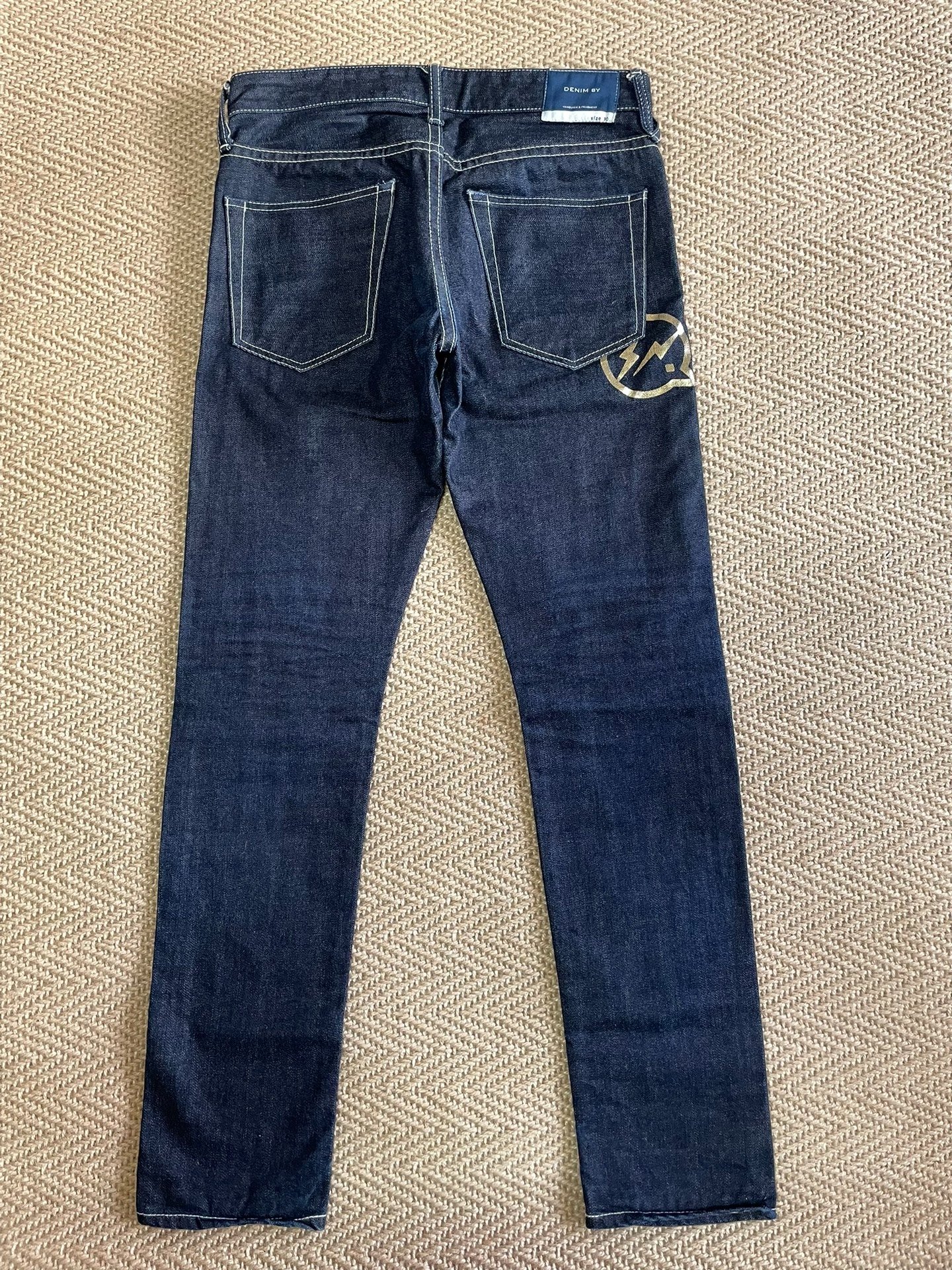 Vanquish Fragment Raw Denim Gold Lightning