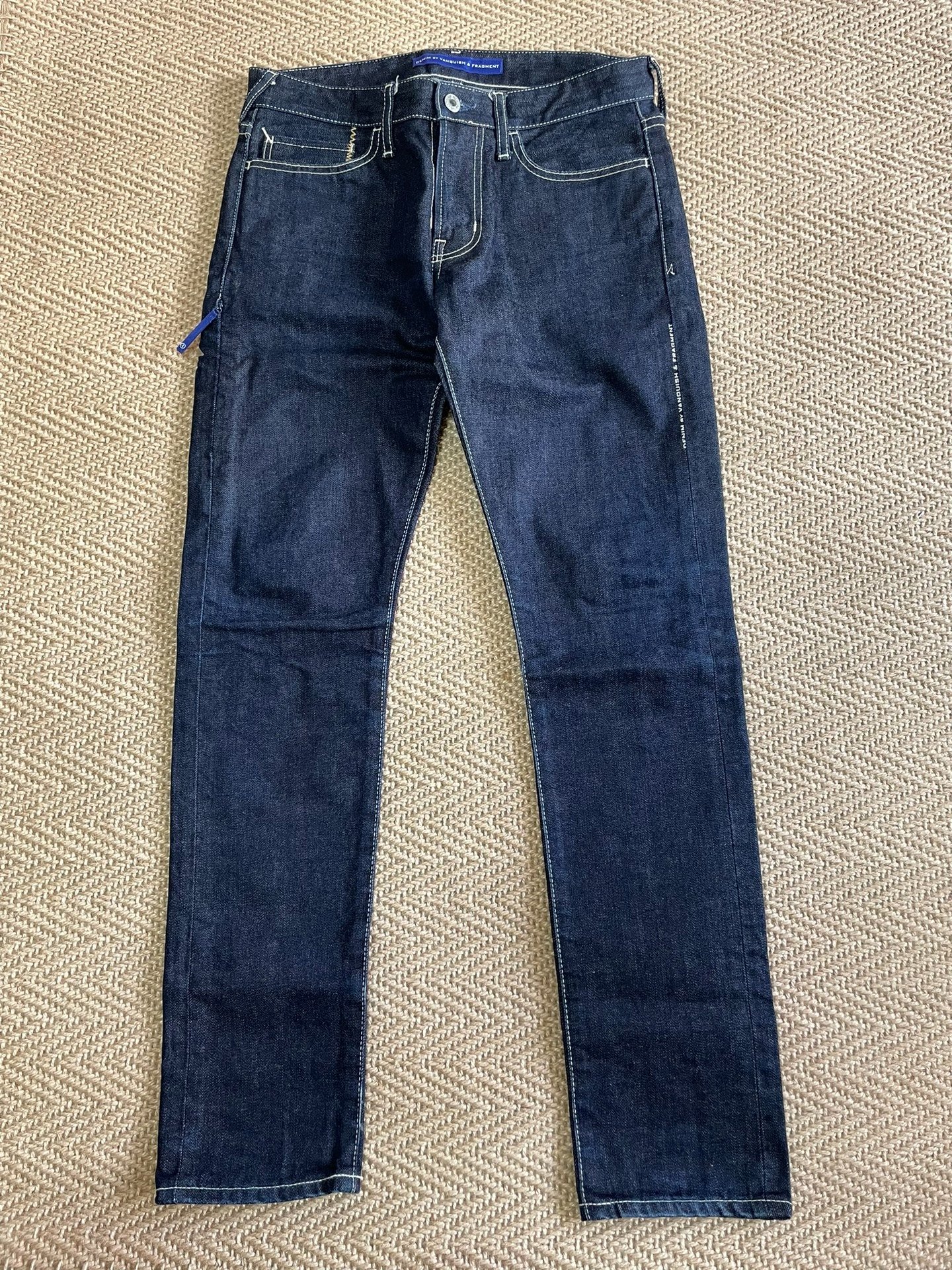 Vanquish Fragment Raw Denim Gold Lightning — front